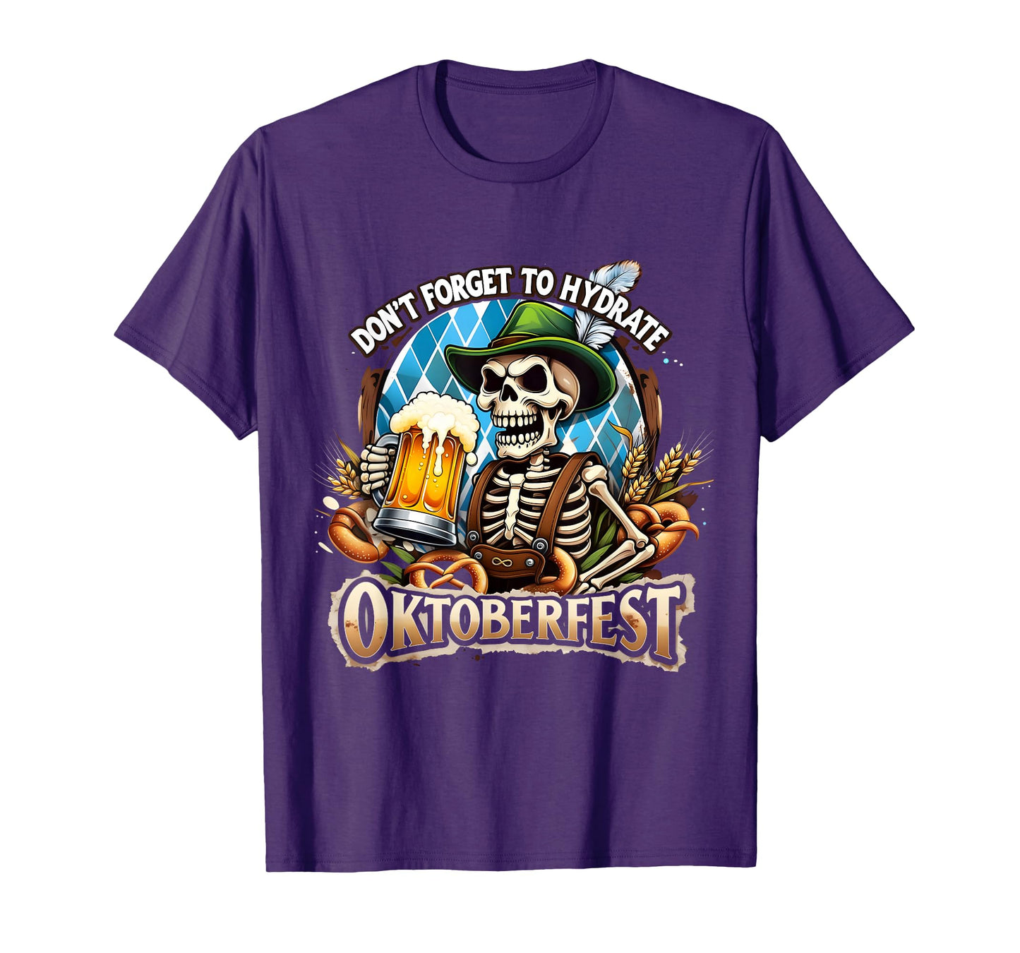 Oktoberfest Skeleton Funny Beer Drinking Hydrate T-Shirt