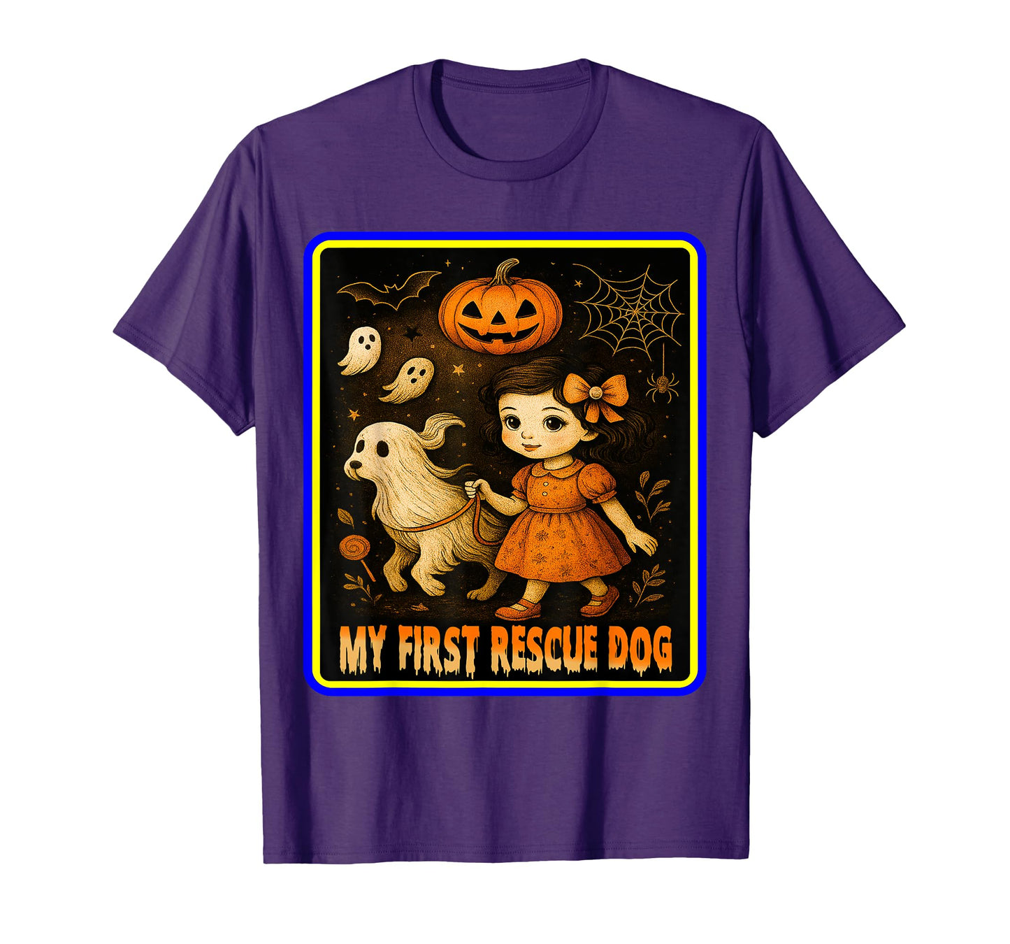 My First Rescue Dog Halloween – Cute Zombie Skeleton Ghost T-Shirt