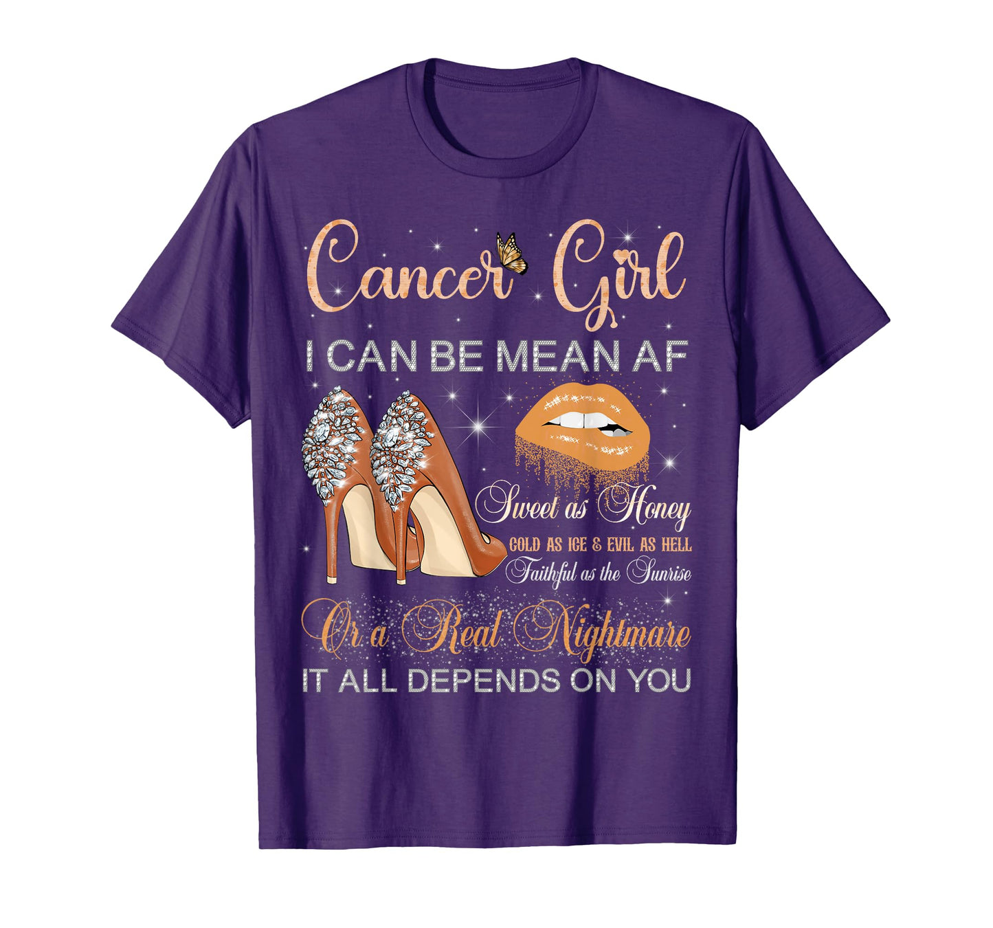 Cancer Girl Horoscope Zodiac Birthday Party Women Girls T-Shirt