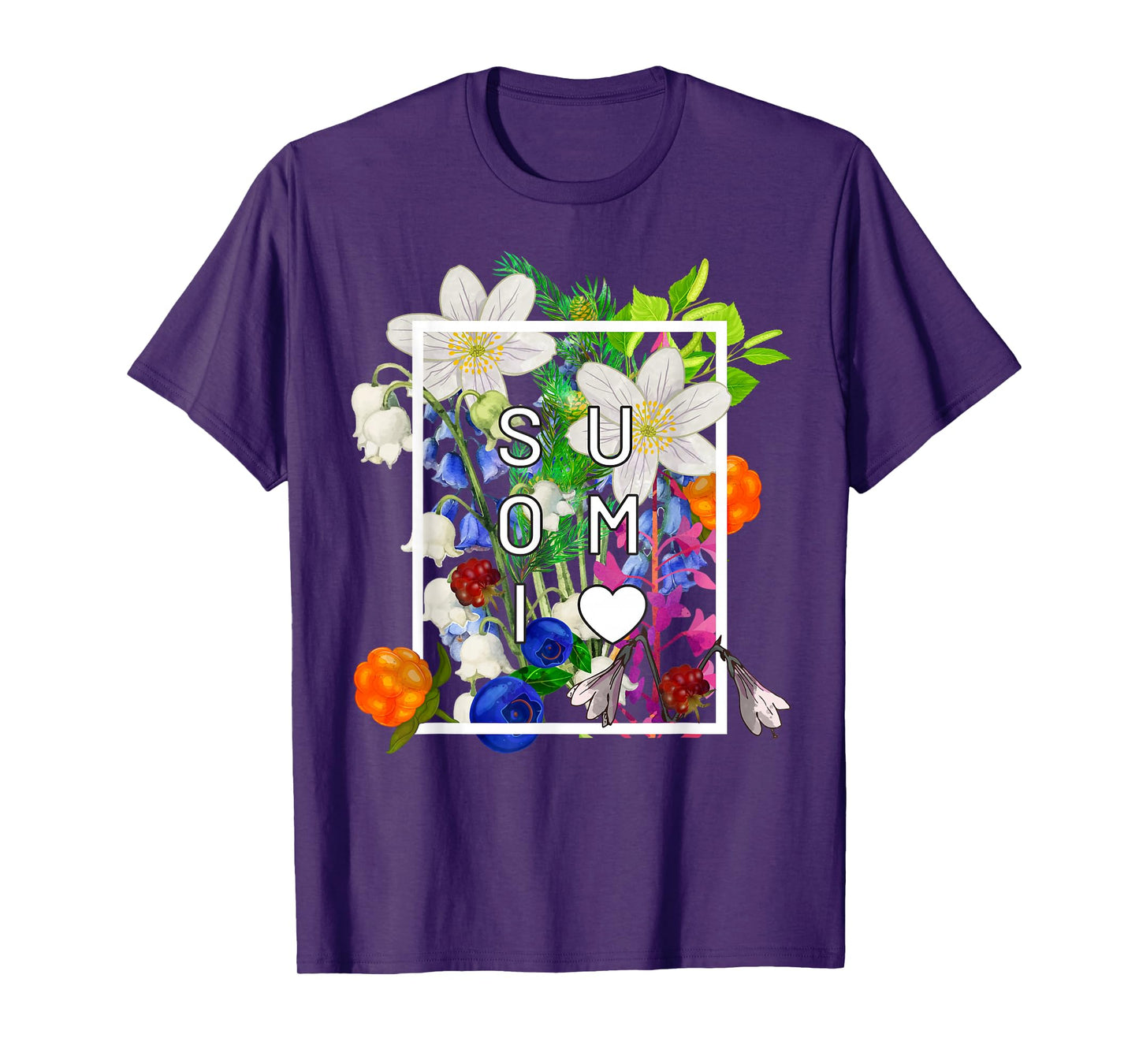 Flowers of Finland Word Art - Suomi Finnish Pride T-Shirt