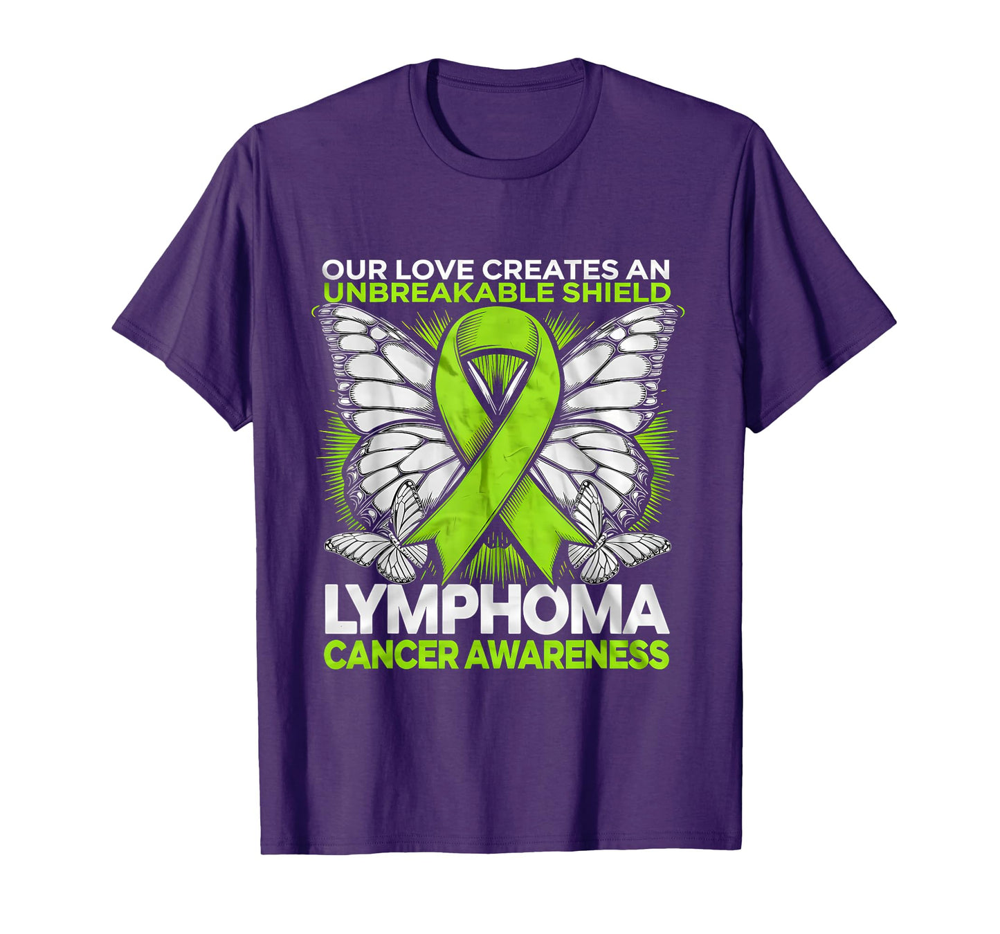 Lymphoma Cancer Awareness Green Ribbon Unbreakable Shield T-Shirt