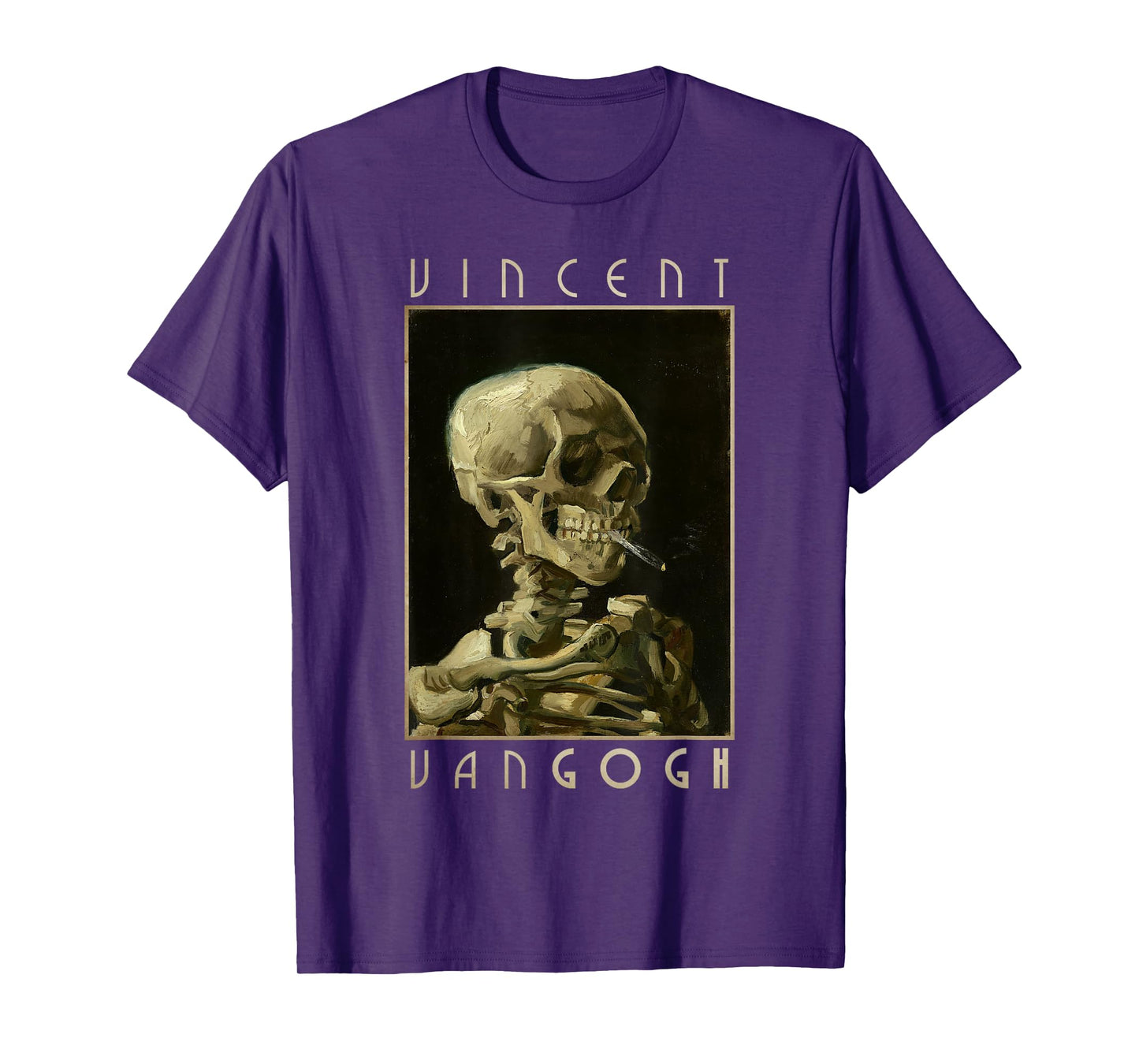 Vincent Van Gogh Shirt Smoking Skeleton Art T-Shirt