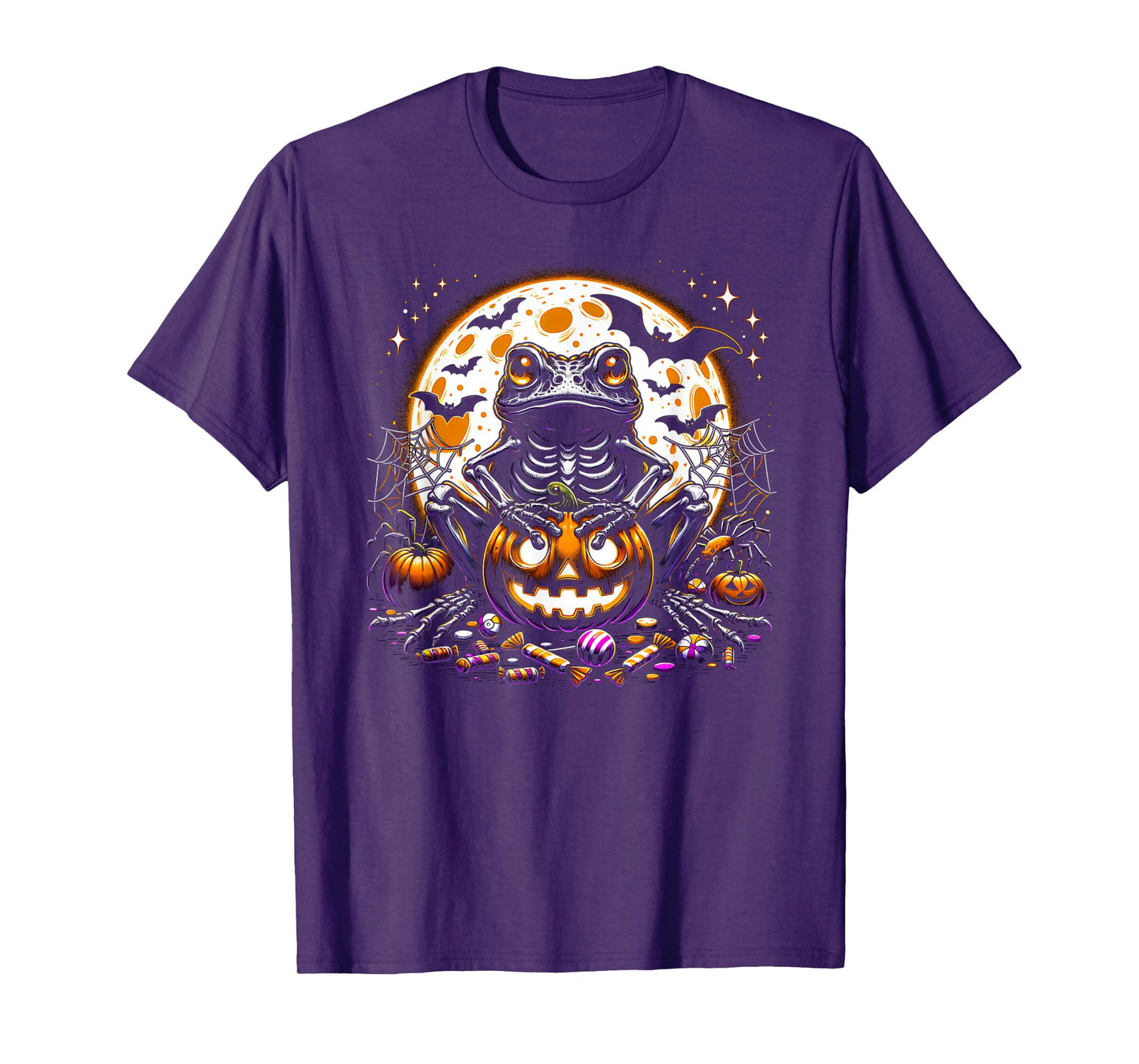 Toad Frog Skeleton Halloween T-Shirt