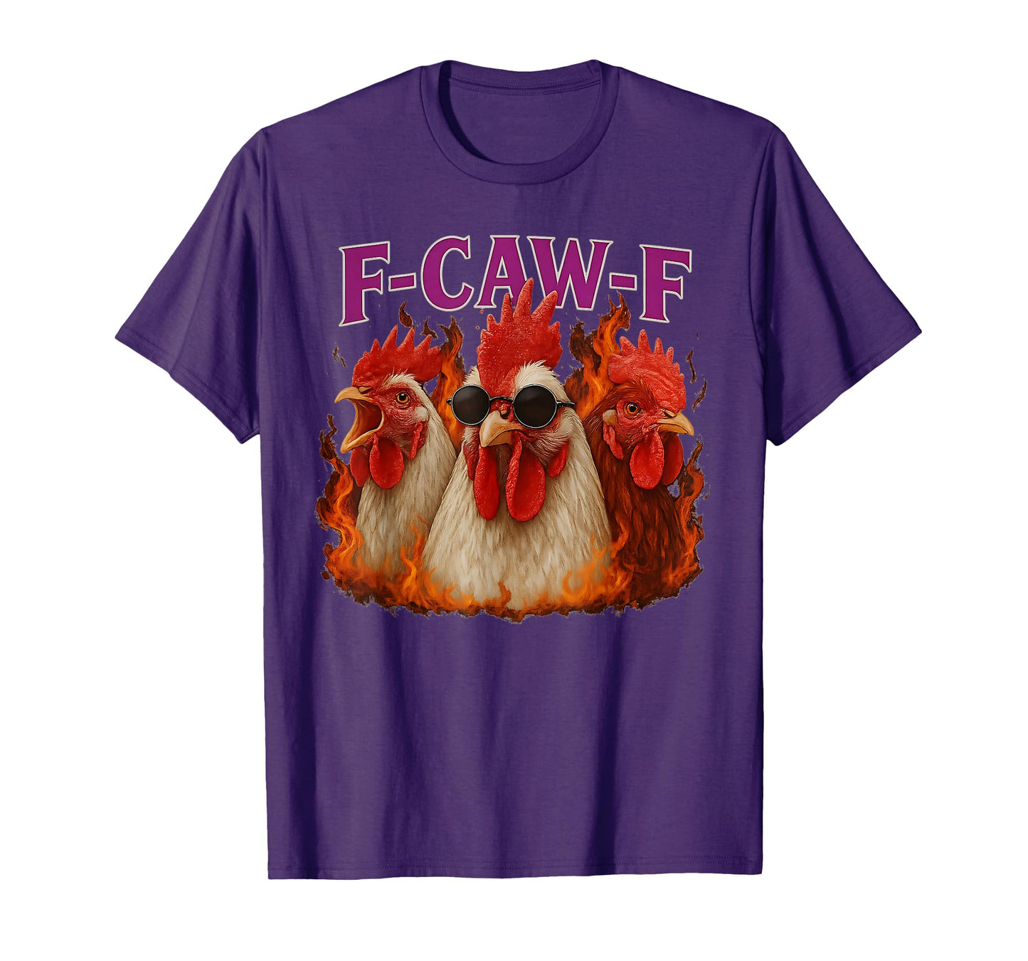 F-caw-F Chicken Rooster Bootleg Funny Meme Graphic fcawf T-Shirt