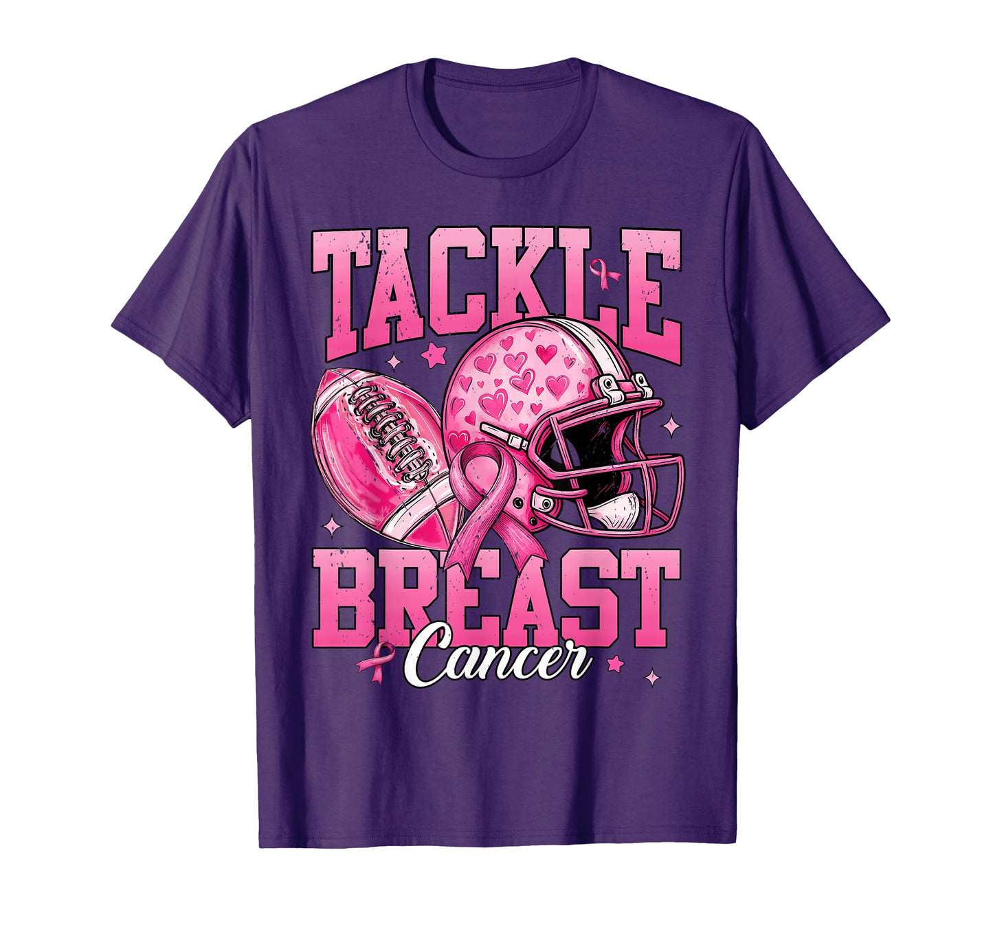 Football Tackle Breast Cancer Pink Breast Cancer Awareness T-Shirt