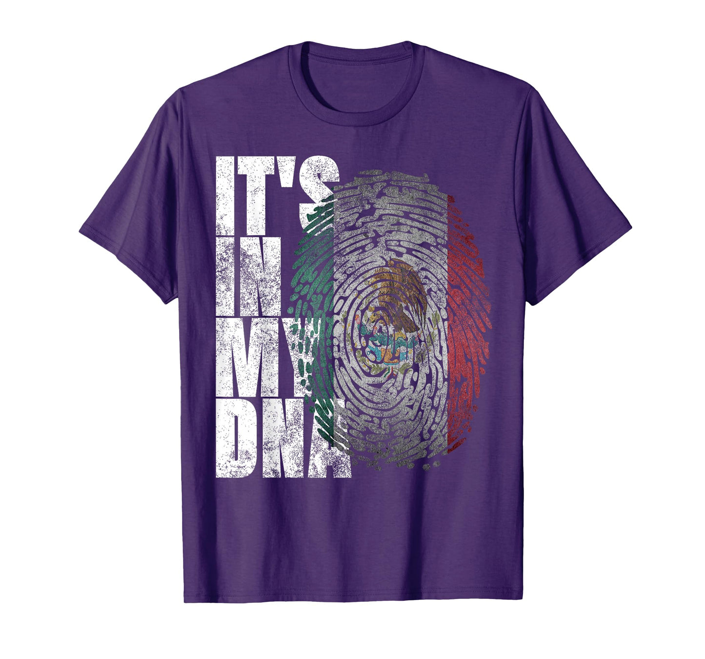 Patriotic Mexican Flag Apparel It's In My DNA Mexican Proud Hispanic Gift Mexico Flag T-Shirt - Unisex-Adults & Kids - Black - Short Sleeve - Small - Classic Fit