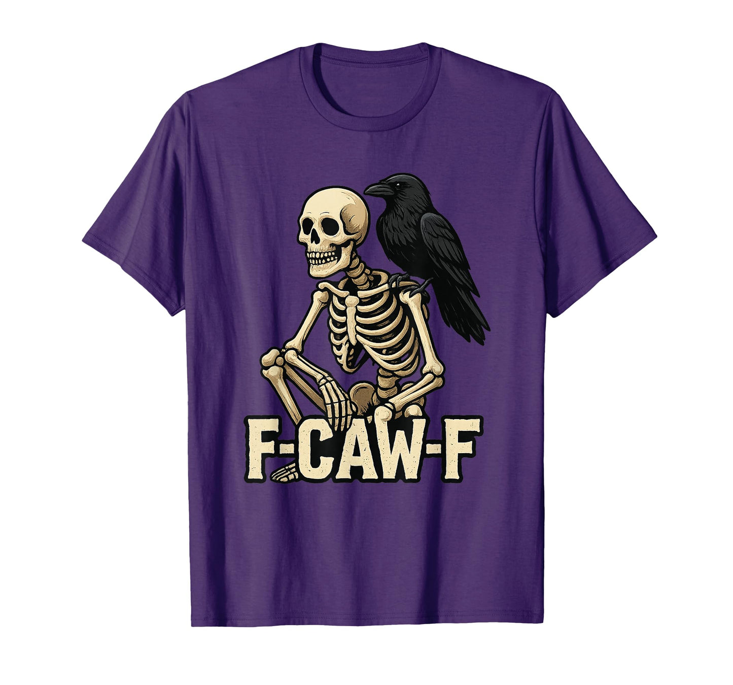 F-CAW-F Black Crow Halloween Skeleton F CAW F T-Shirt