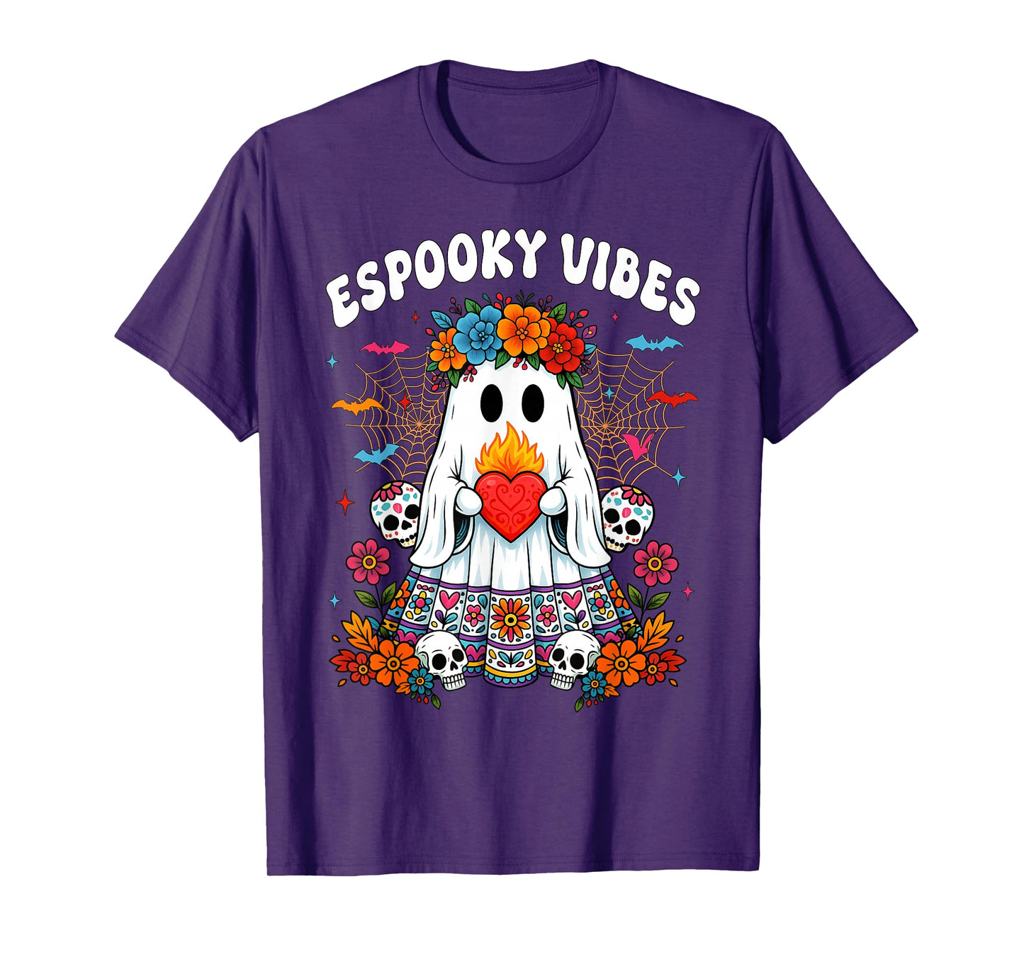Espooky Vibes Day of The Dead Mexican Halloween Ghost Women T-Shirt