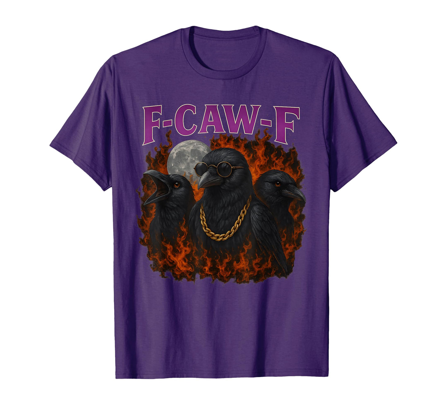 F-caw-F Crow Bootleg Funny Meme Humor Graphic Raven fcawf T-Shirt