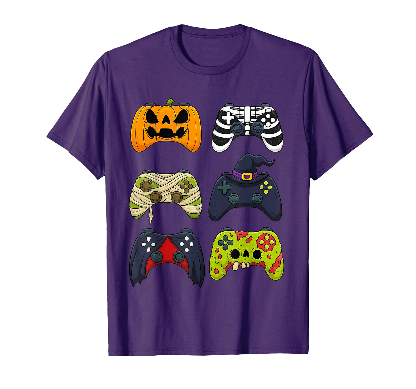 Halloween Skeleton Zombie Gaming Controllers Mummy Boys Kids T-Shirt
