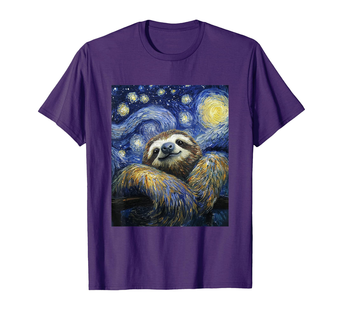 Sloth Graphic - Van Gogh Style - Starry Night T-Shirt