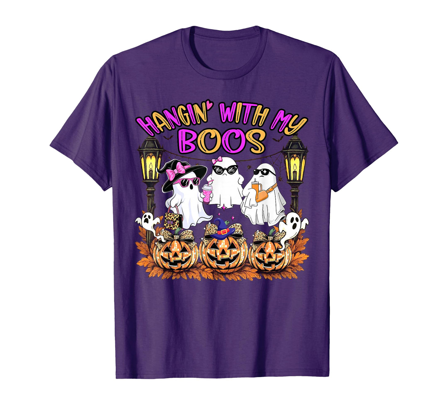 Hangin' with My Boos Funny Boujee Ghosts Halloween Costume T-Shirt
