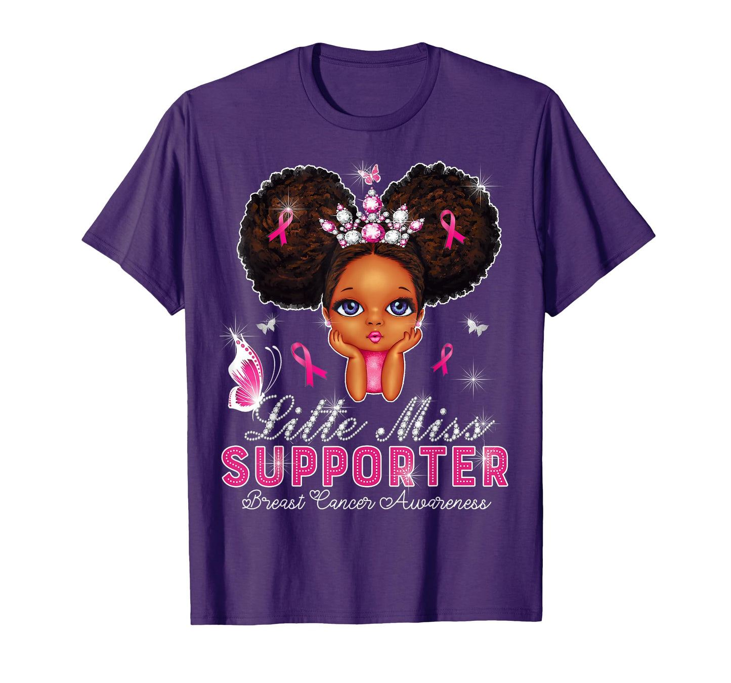 Little Miss Supporter breast cancer awareness for kids T-Shirt