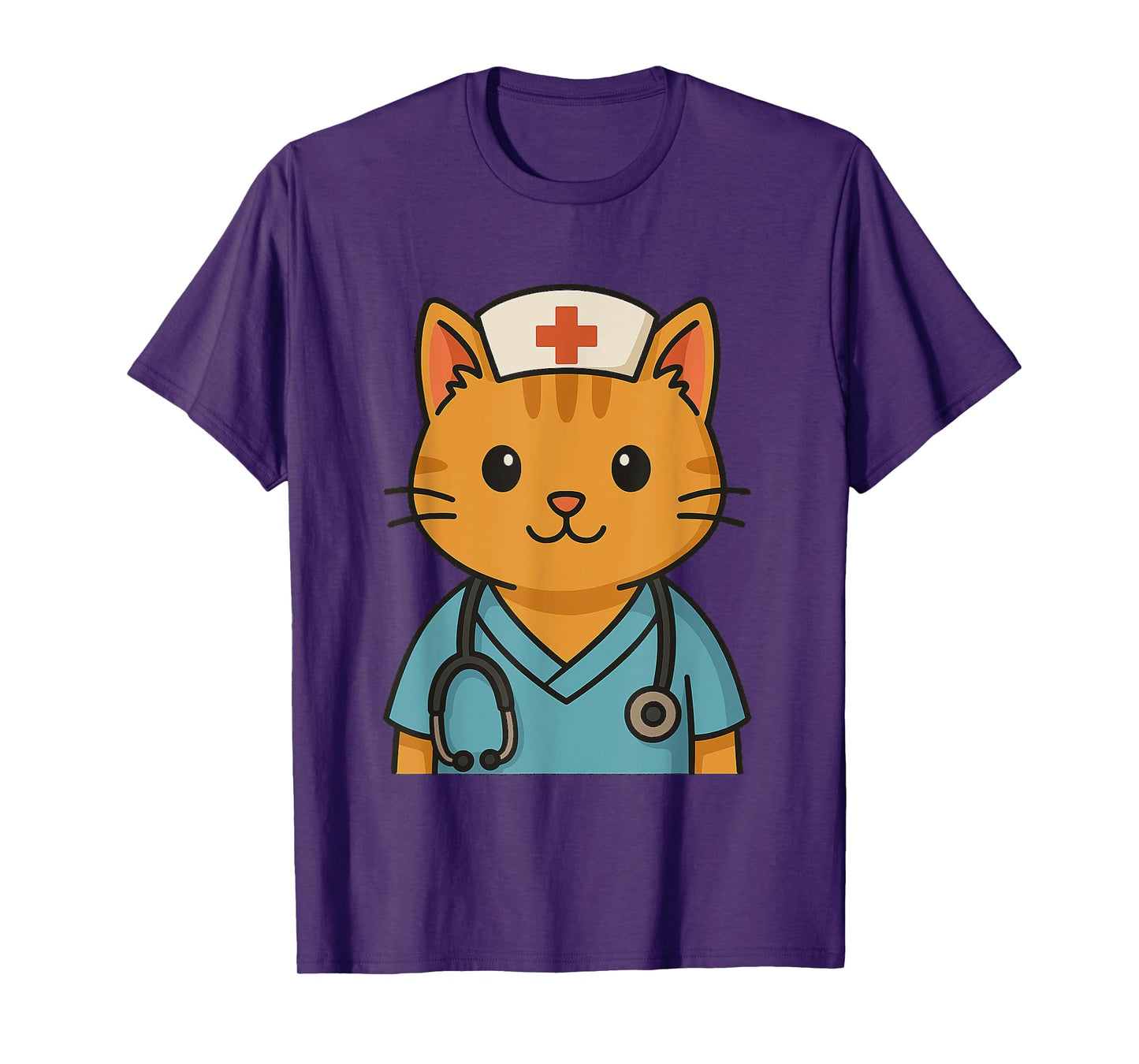 Adorable Cat Nurse Design for Animal Lovers Funny Cats Lover T-Shirt for Men Women