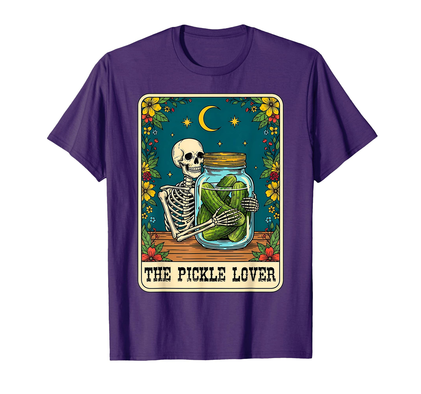 The Pickle Lover Tarot Card Skeleton Pickles T-Shirt