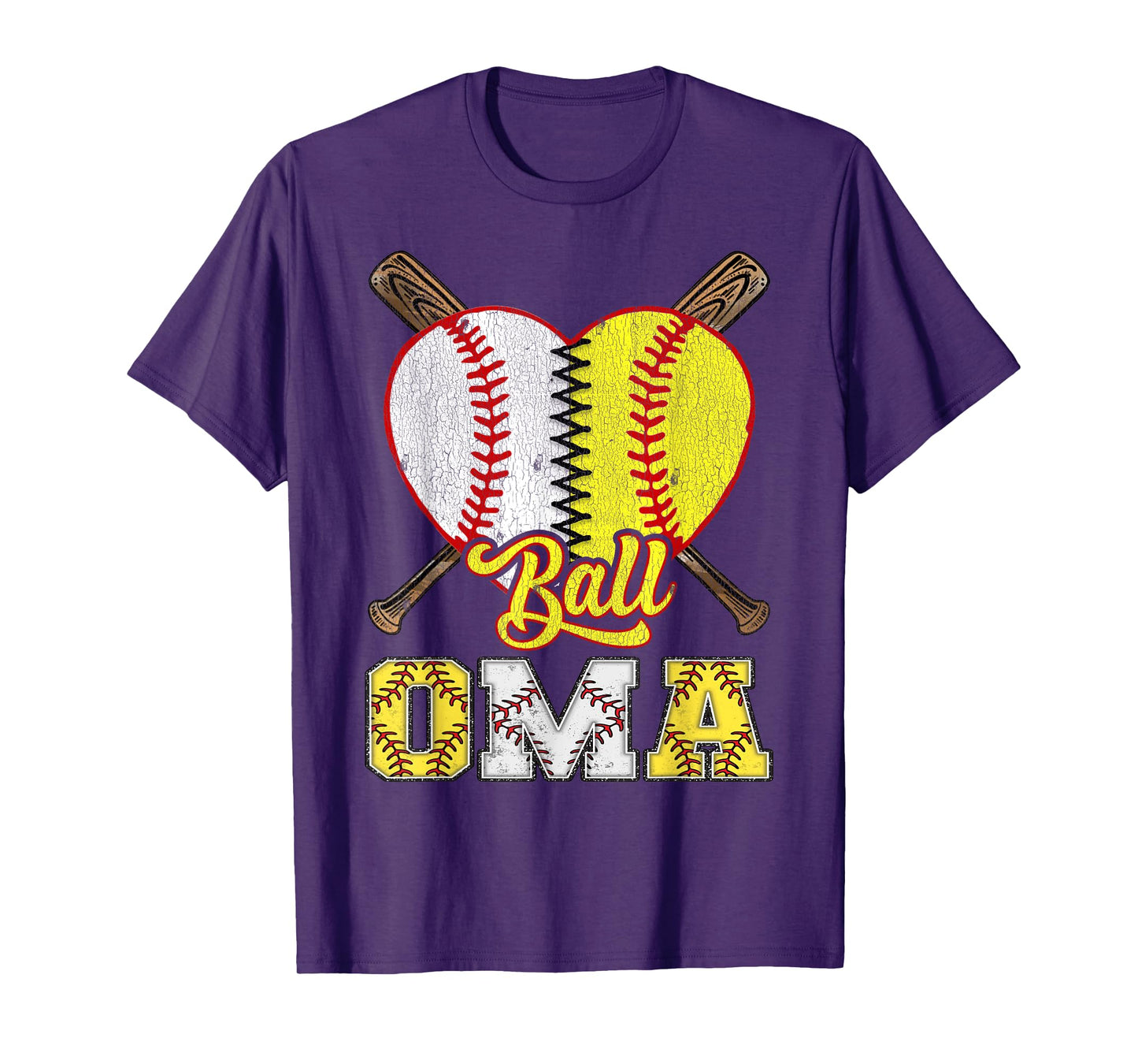 Oma Of Both Ball Oma Half Baseball Softball T-Shirt