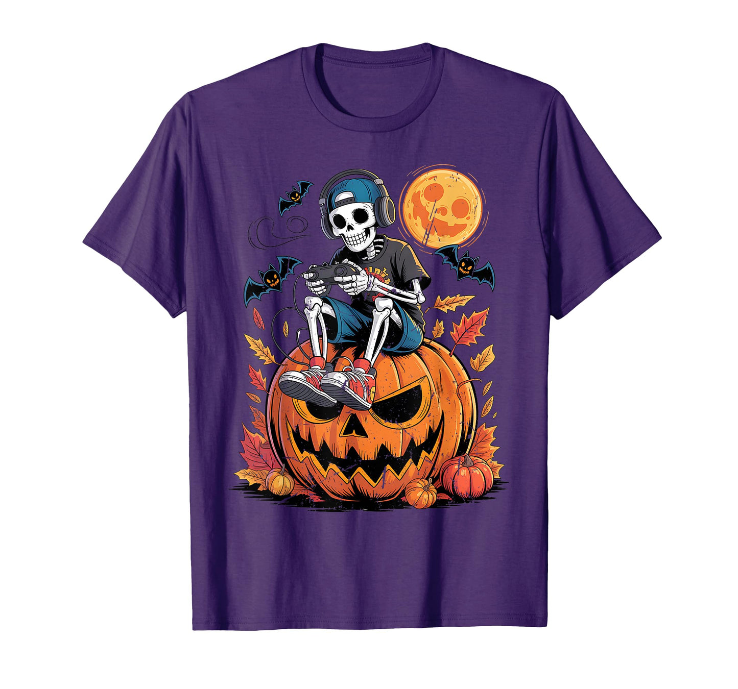 Halloween Skeleton Gamer Video Gaming T-Shirt