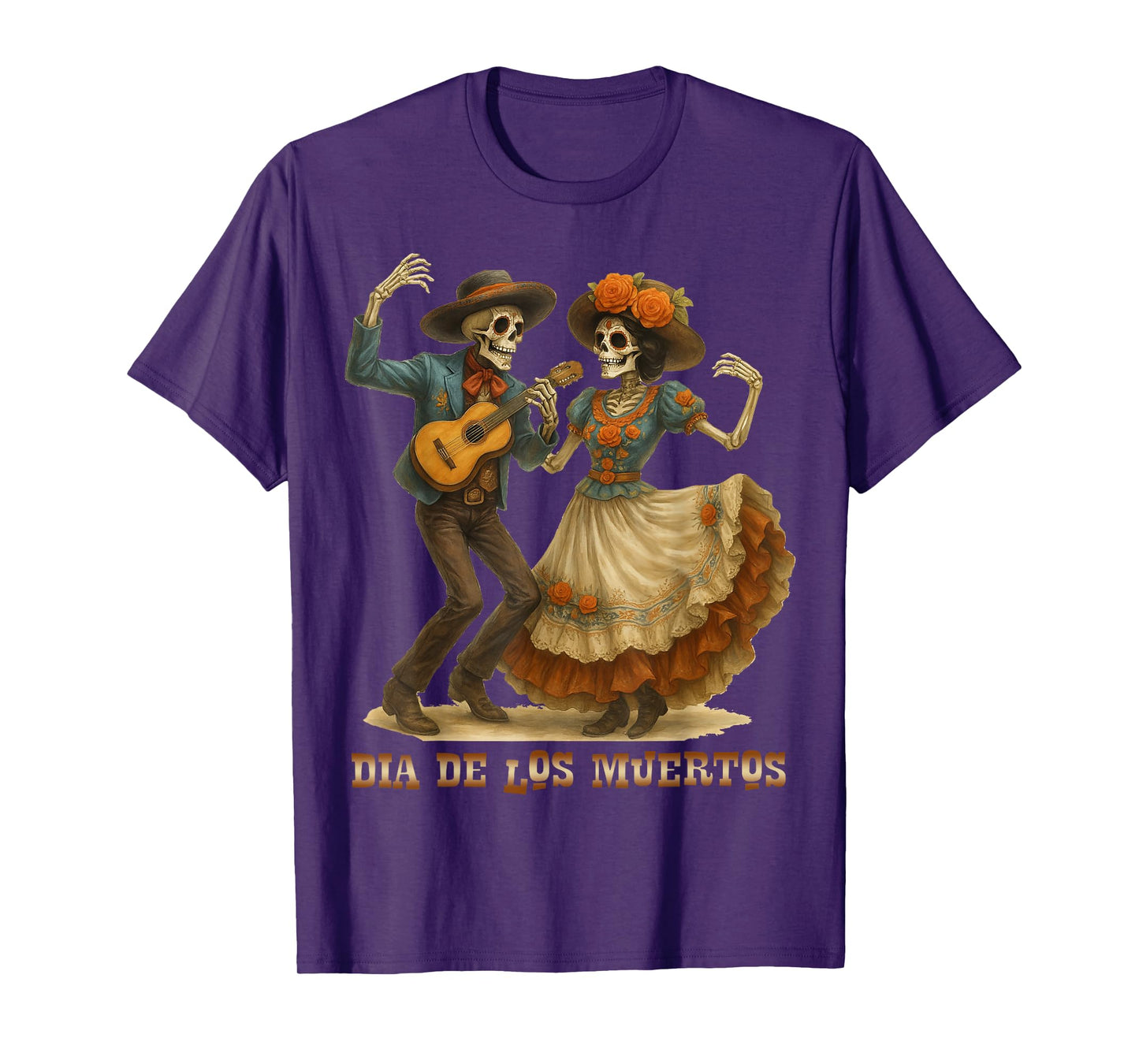 Dia De Los Muertos Dancing Skeletons Guitar Day of The Dead T-Shirt