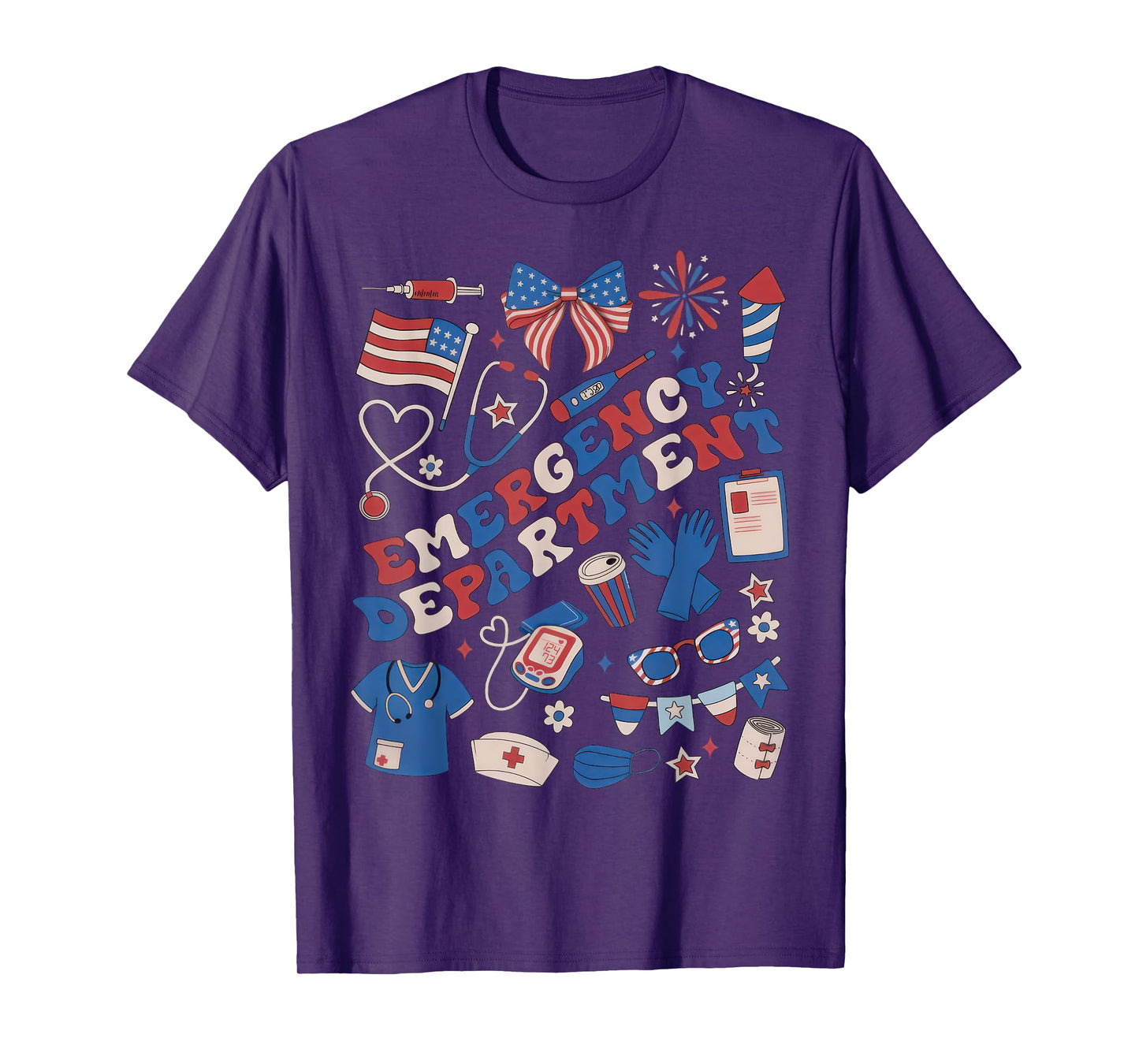 Emergency Department 4th of July USA Emergency Room Nurse T-Shirt