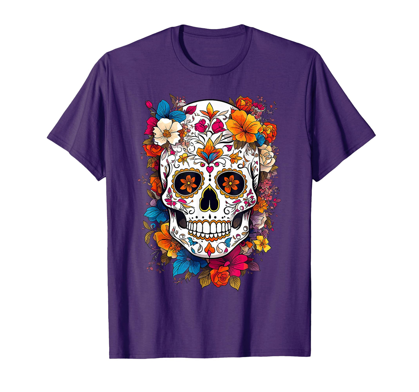 Dia de Los Muertos Floral Sugar Skull Halloween of The Dead T-Shirt
