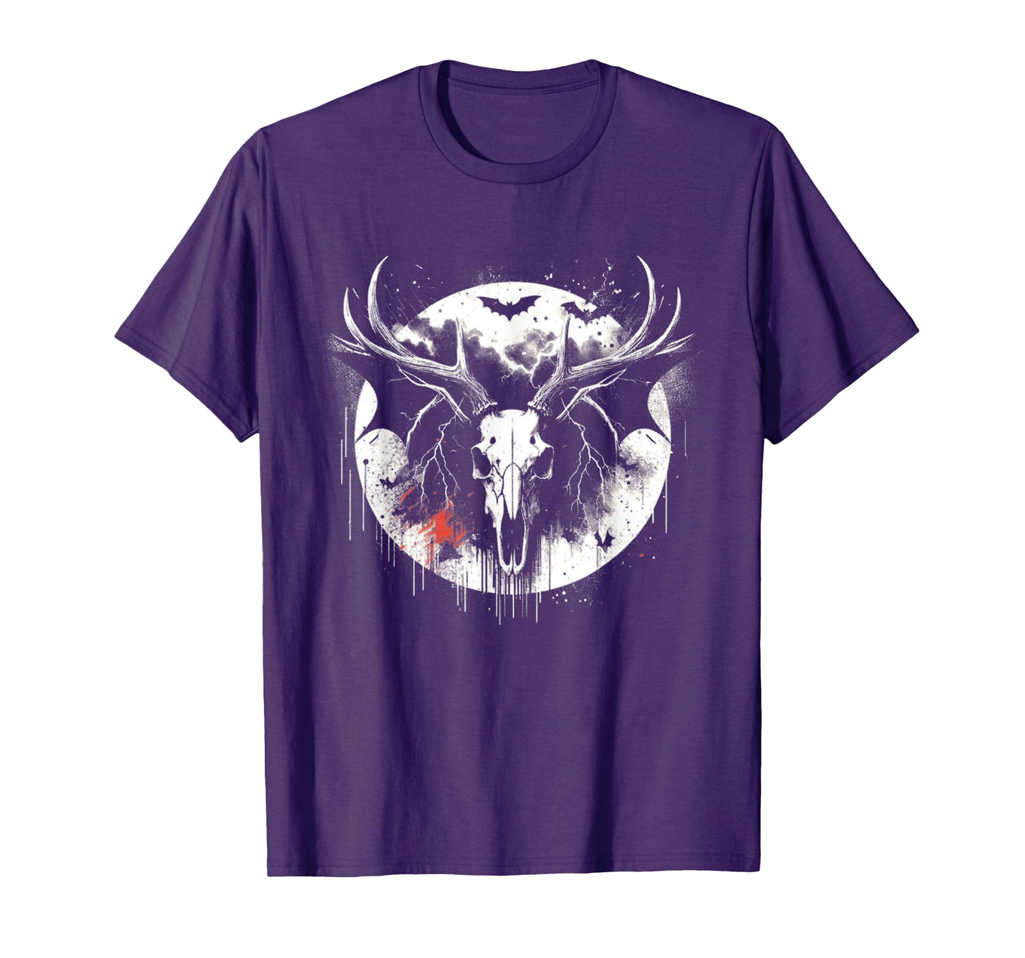 Deer Skull Bat - Creepy Deer Monster Halloween Lover T-Shirt