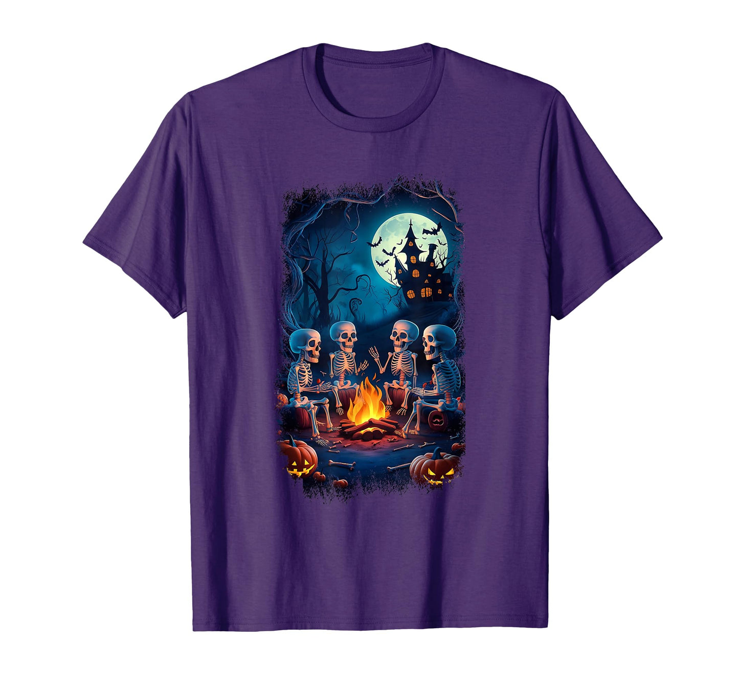 Vintage Ghost Gothic Skeleton Camping Halloween T-Shirt