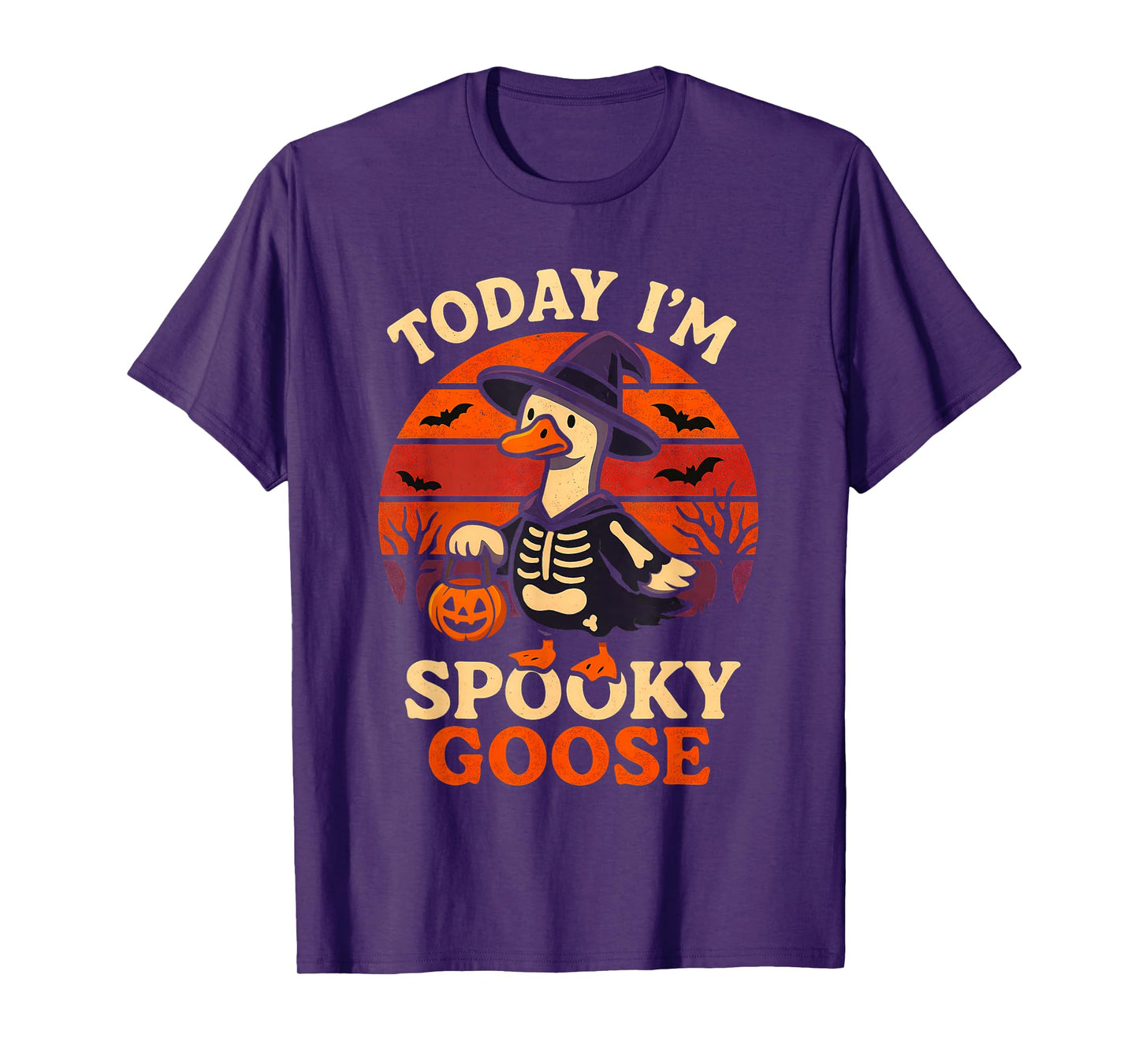 Today Im Spooky Goose Halloween Skeleton Costume Silly Goose T-Shirt