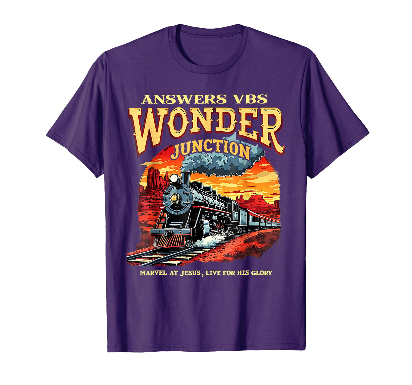 Answers VBS Wonder Junction Christian Train Theme Graphic T-Shirt