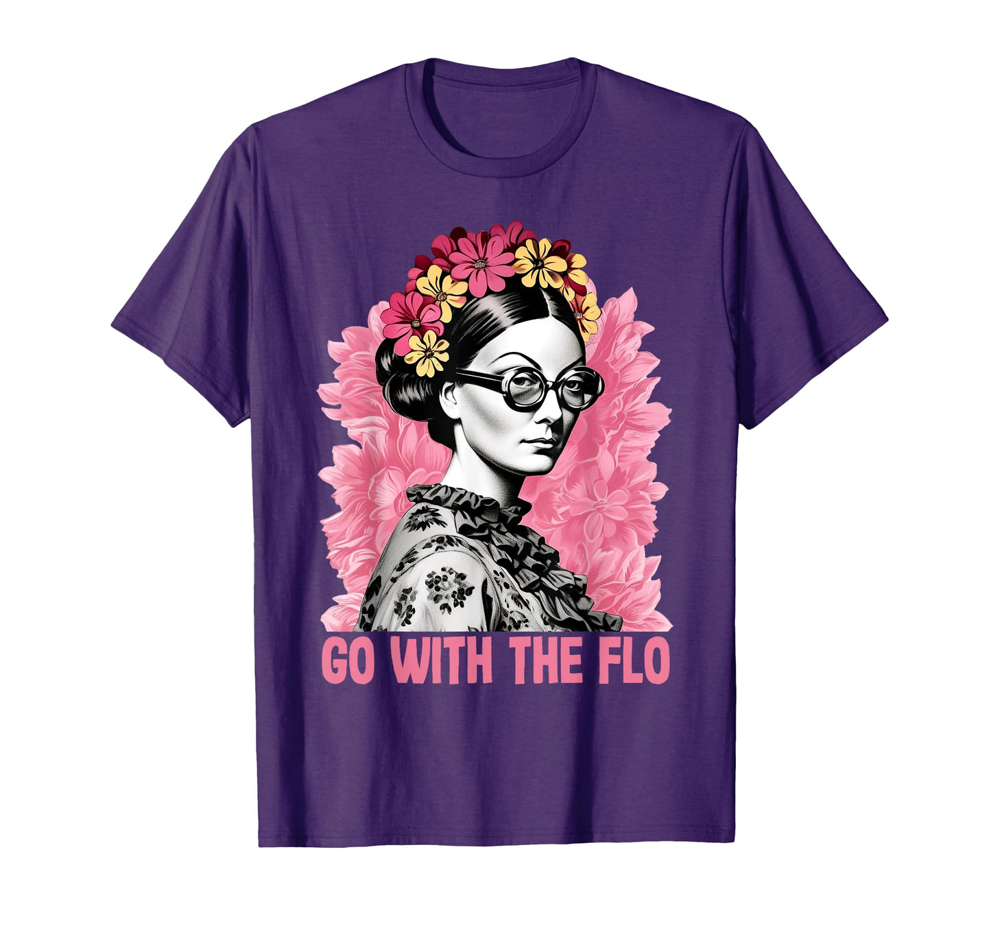 Go With The Flo Funny Florence Nightingale Floral Nurse Art T-Shirt