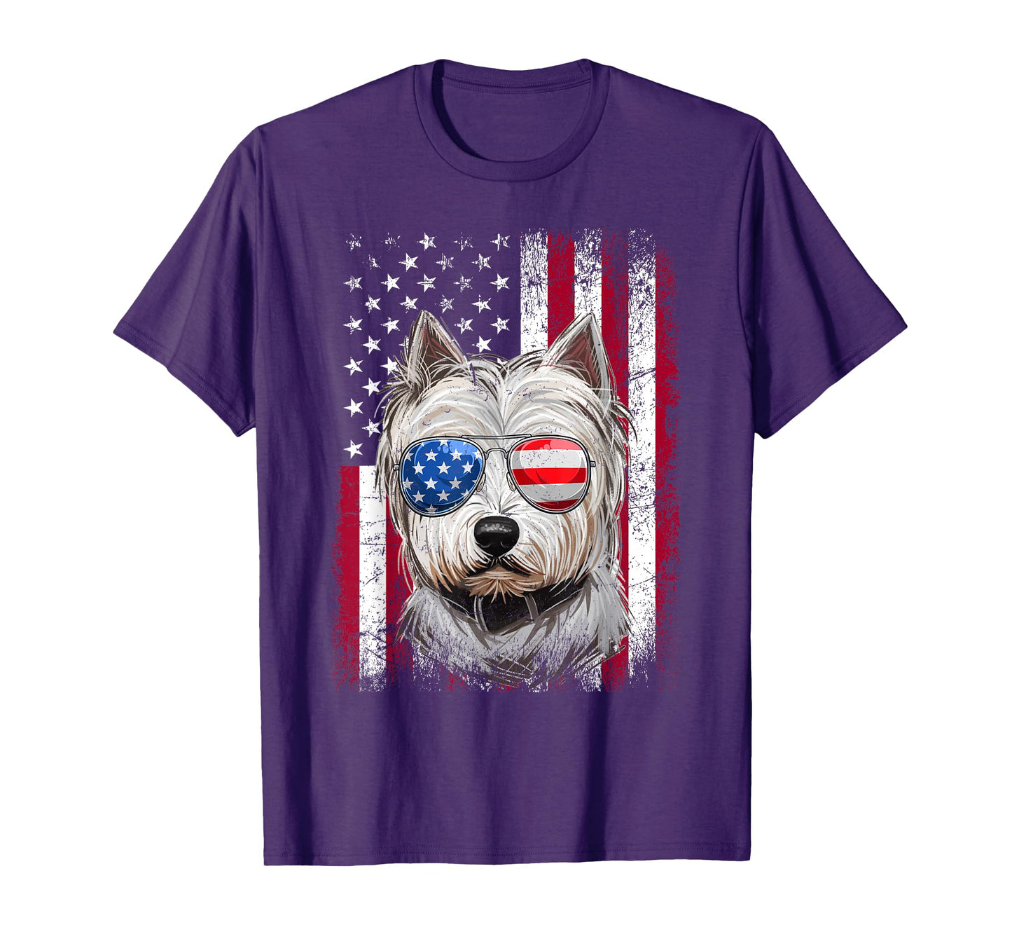 American Flag Patriotic Westie Dog Lover 4th Of July T-Shirt