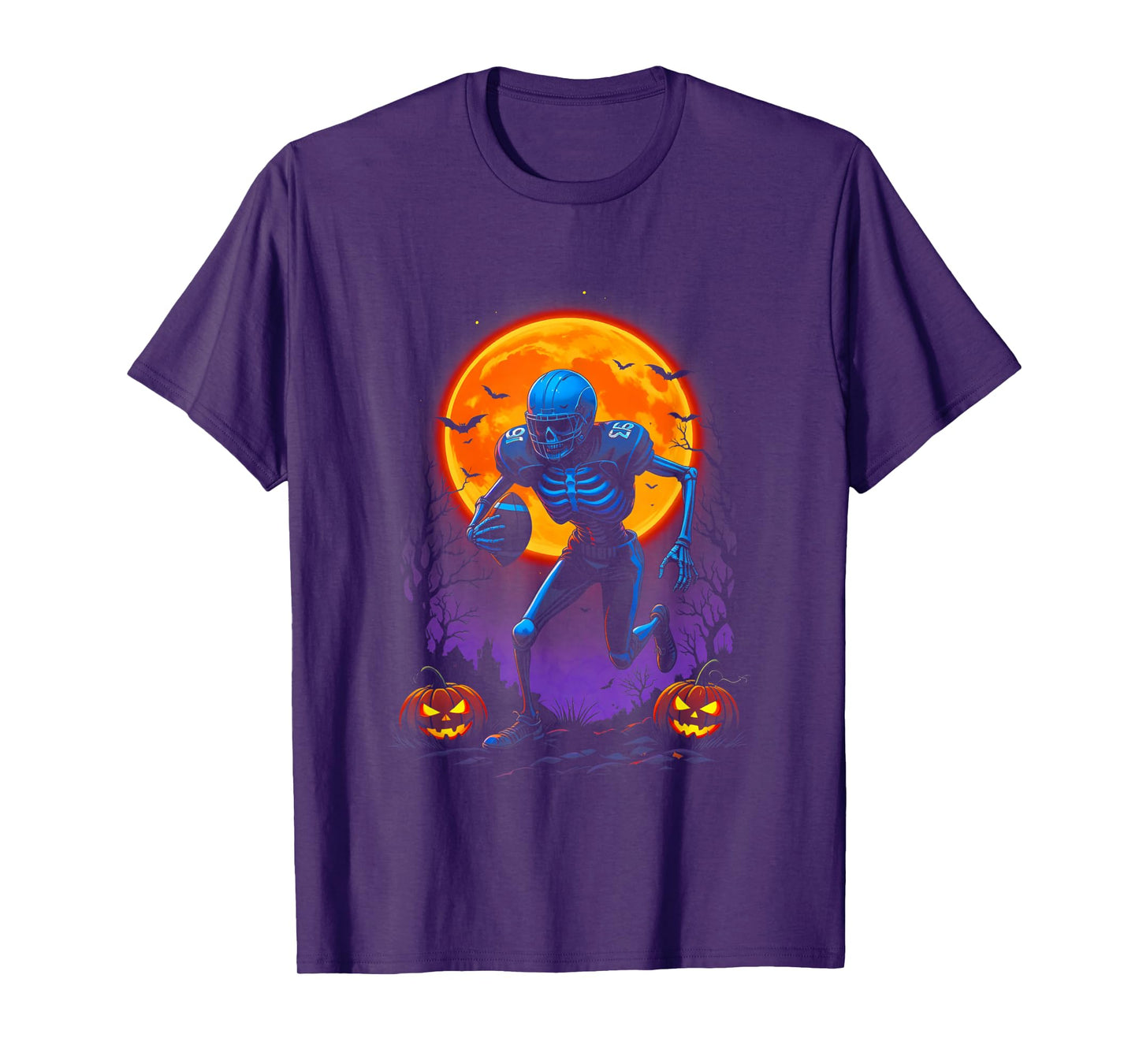 Halloween Skeleton Football Player Pumpkin American Football T-Shirt