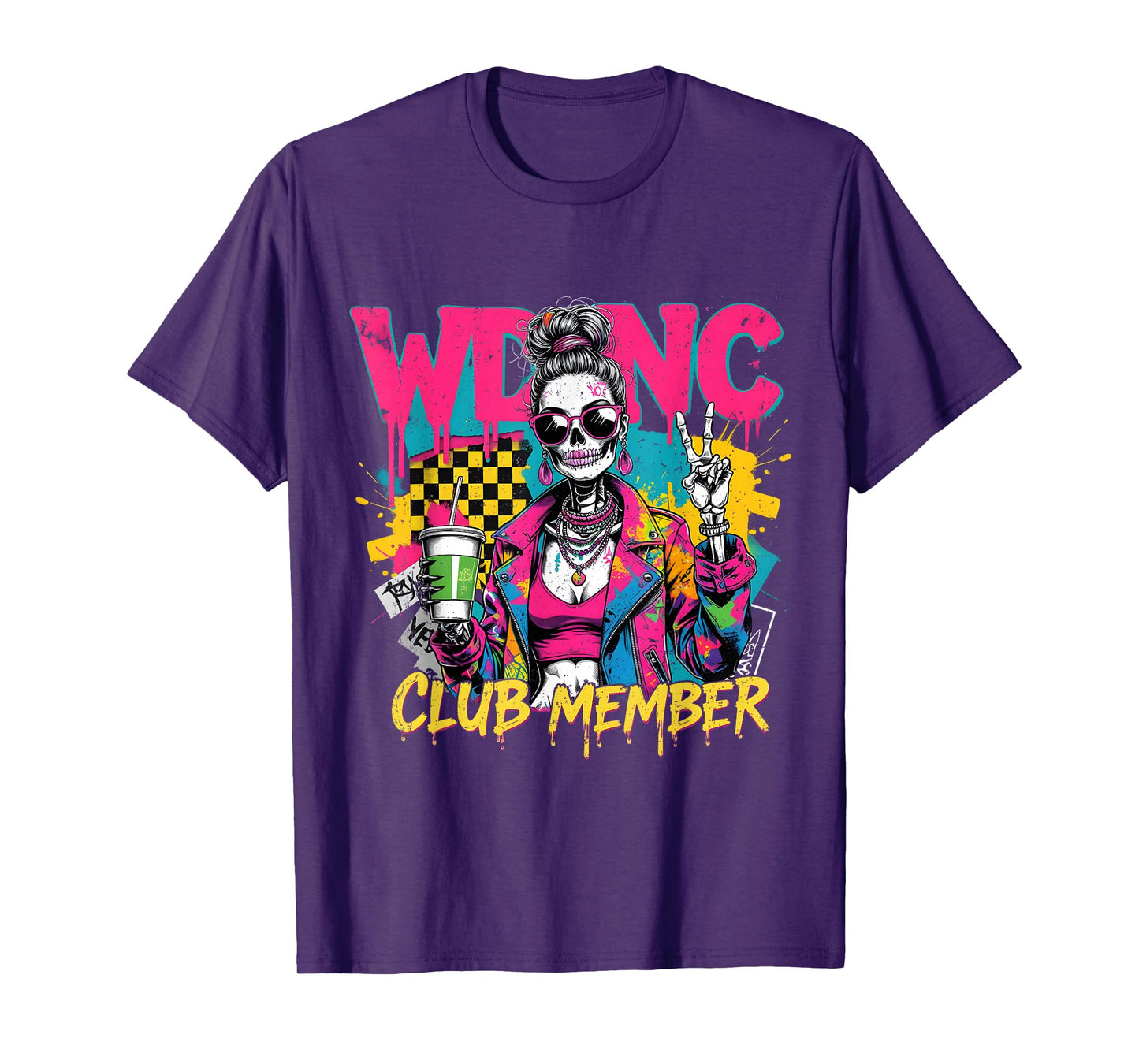 We Do Not Care Club Member Retro Skeleton Style T-Shirt