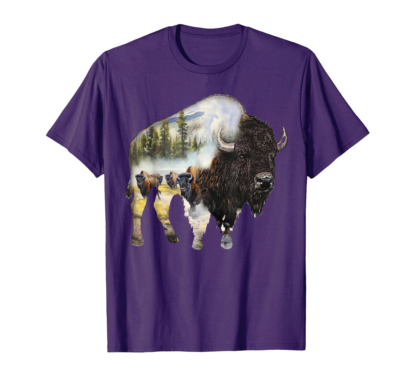 Bison Buffalo Beef Design Illustration T-Shirt
