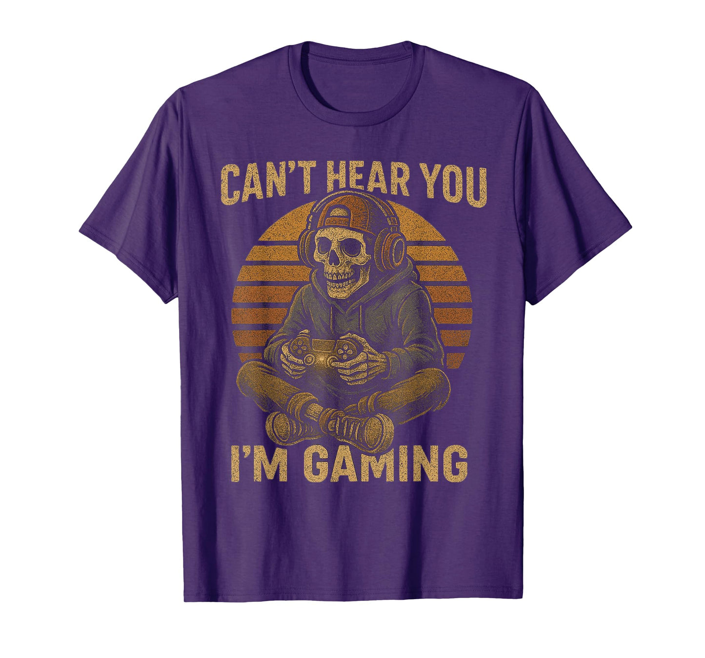Can’t Hear You I’m Gaming Halloween Skeleton Retro Gamer Boy T-Shirt