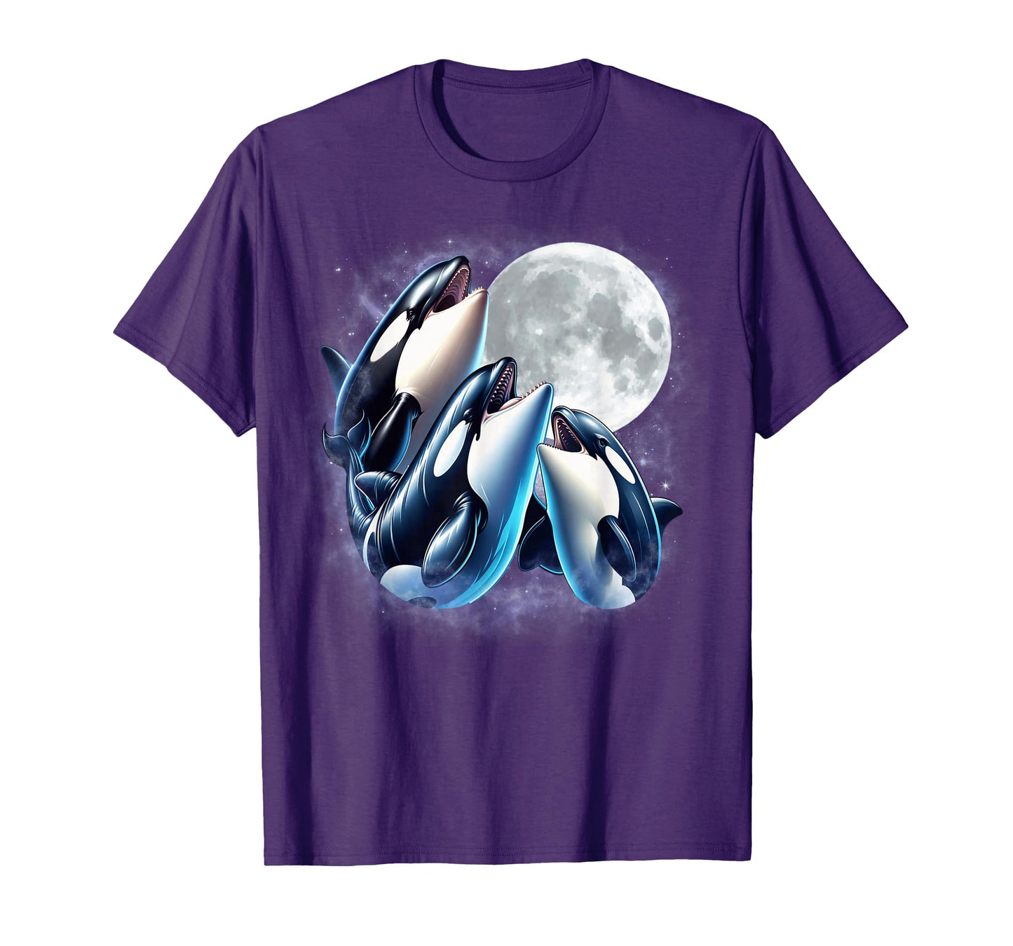 Three Orcas Moon Funny Orca Howling Wolfs Moon Parody T-Shirt