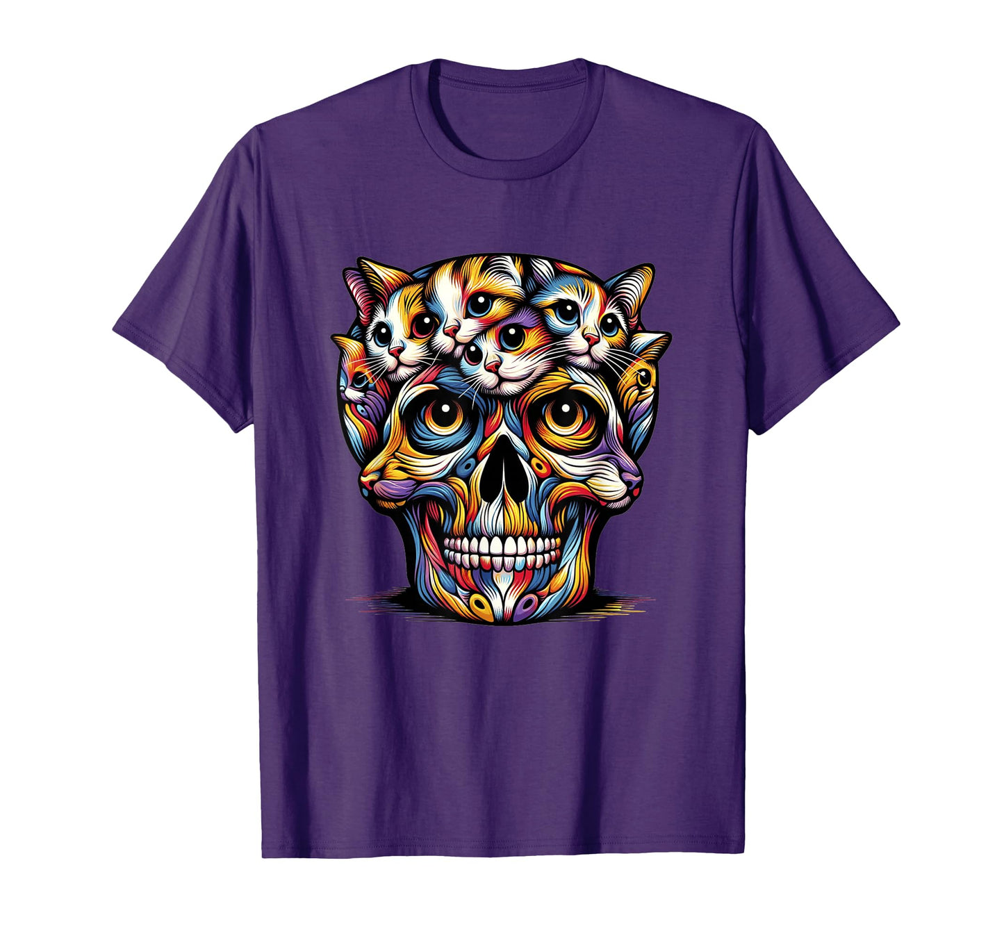 Funny Halloween Cat skulS Kitty Skeleton Cat Lover T-Shirt