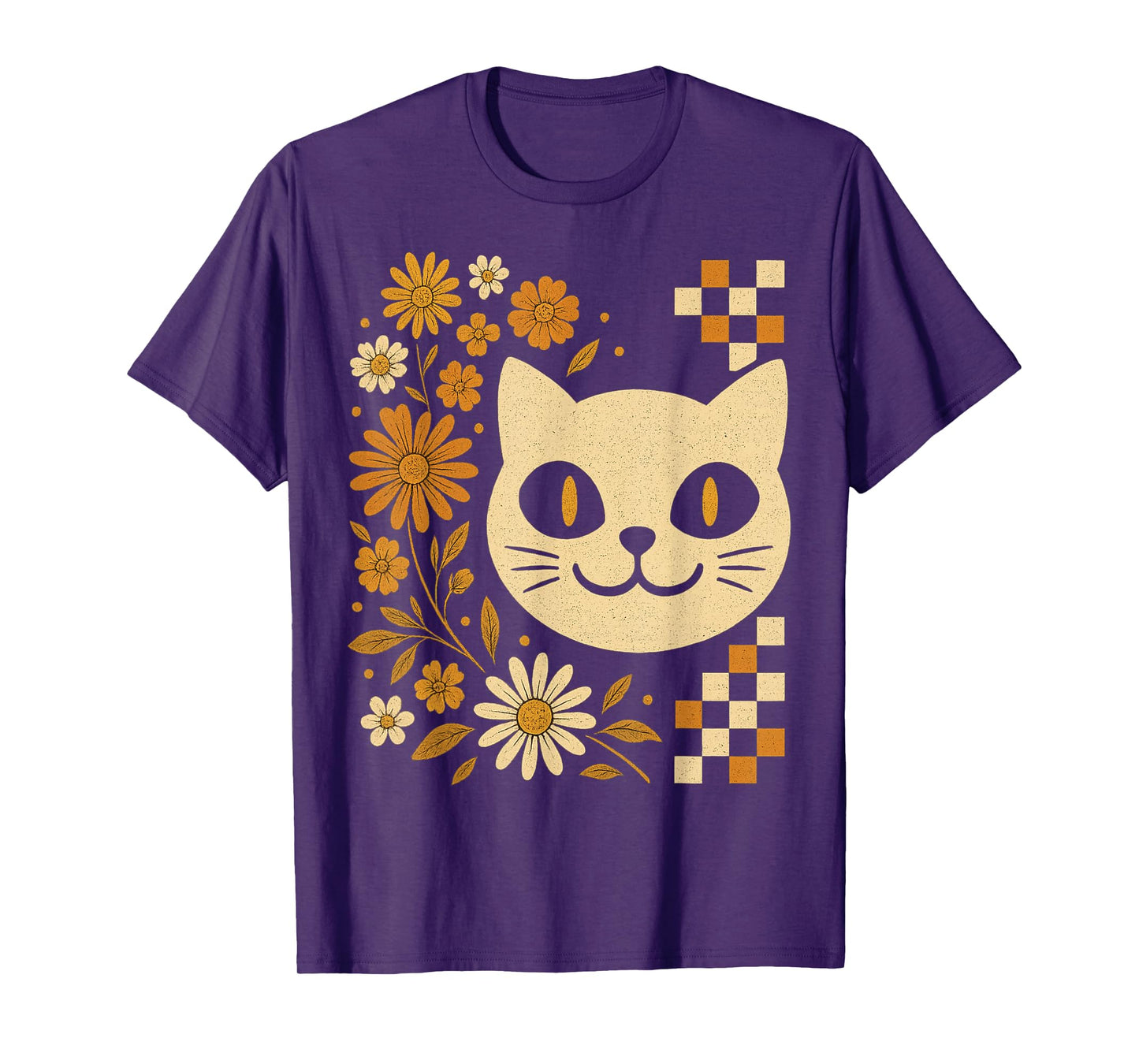 Funny Cat Halloween Floral Spooky Season Funny Fall Vibes T-Shirt