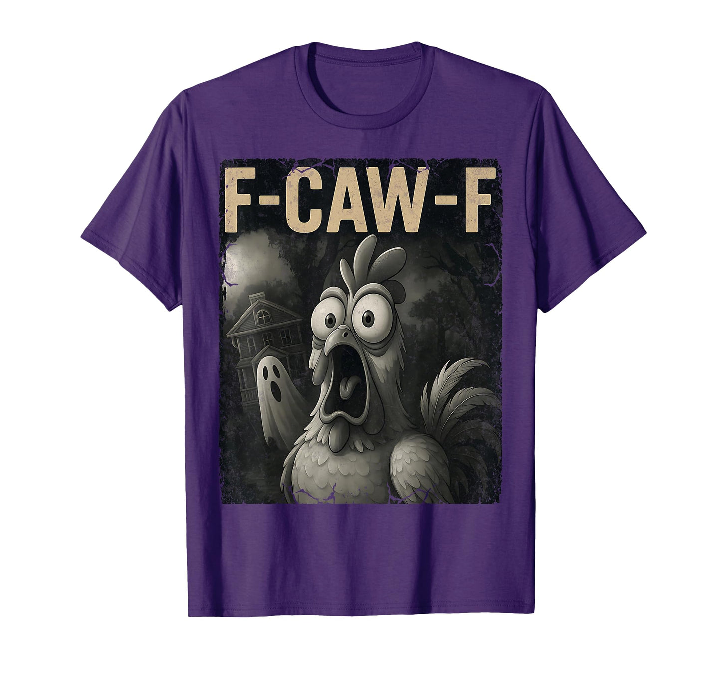 Funny F Caw F Rooster FcawF Chicken Ghost Halloween F-Awk-F T-Shirt