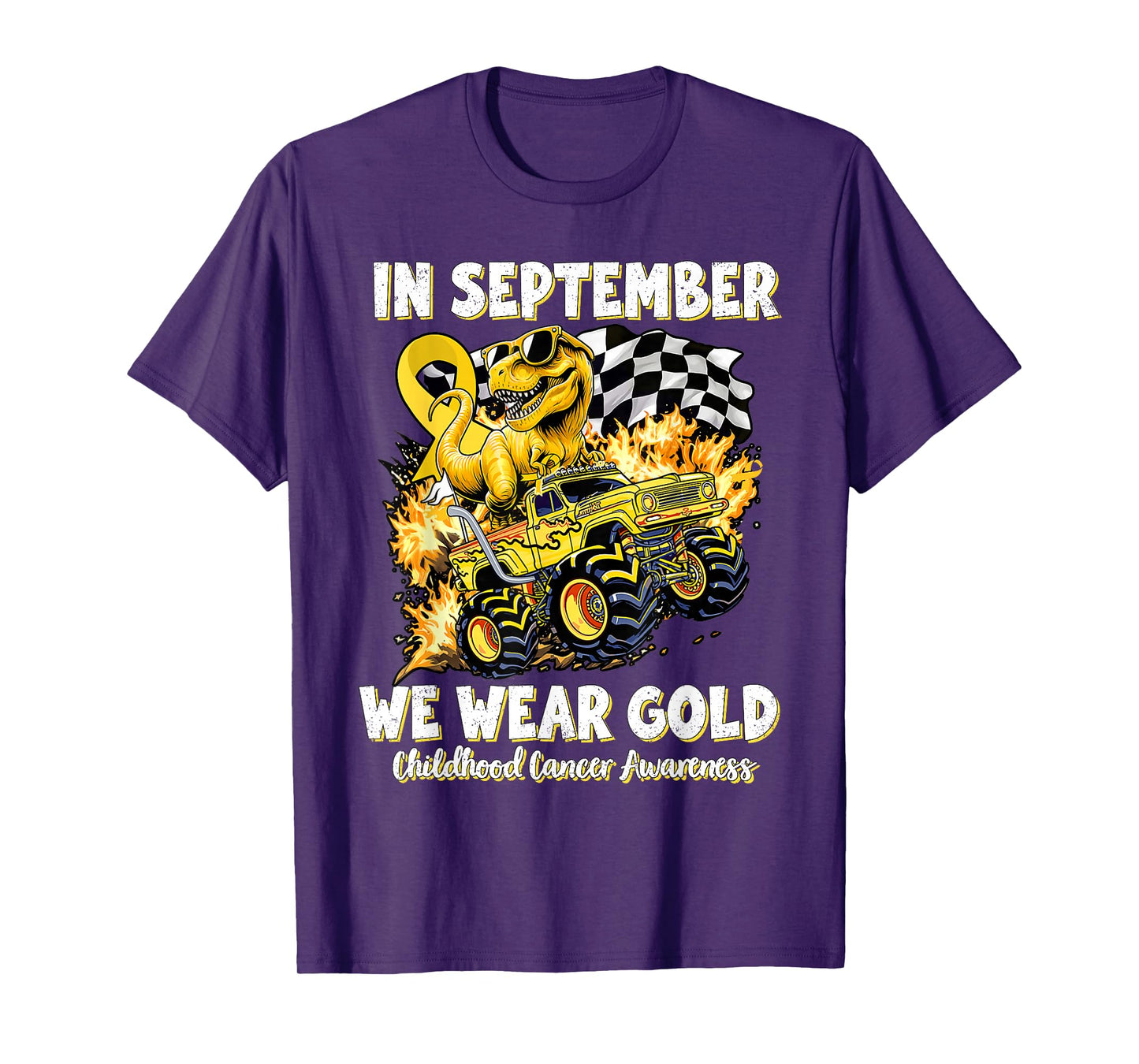 in September We Wear Gold Childhood Cancer Awareness Ribbon T-Shirt