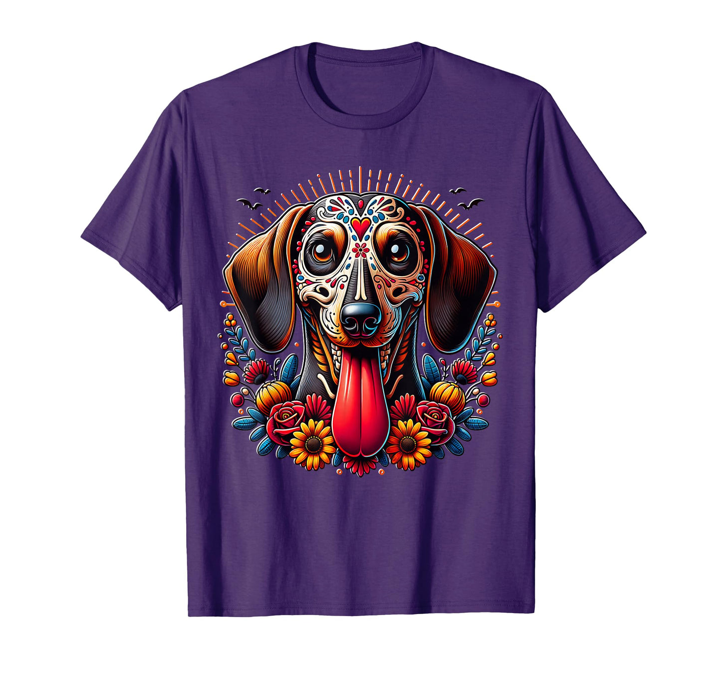 Dachshund Dia De Los Muertos Dachshund Skeleton Doxie T-Shirt