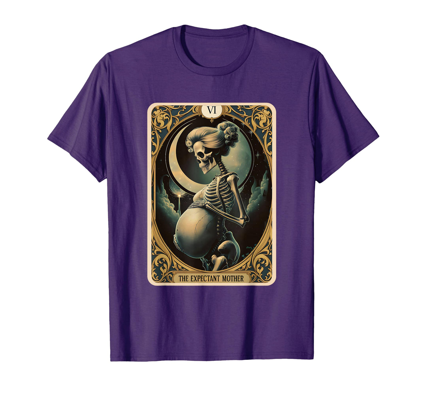 Skeleton Expectant Mother Tarot Card Pregnancy Announcement T-Shirt