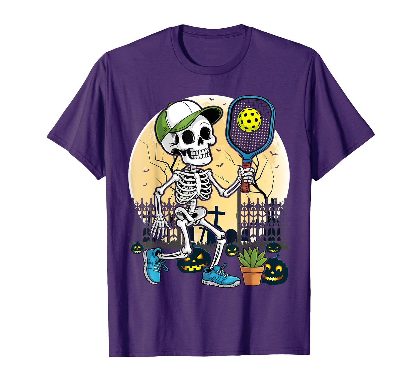 Groovy Skeleton Halloween Costume Pickleball T-Shirt