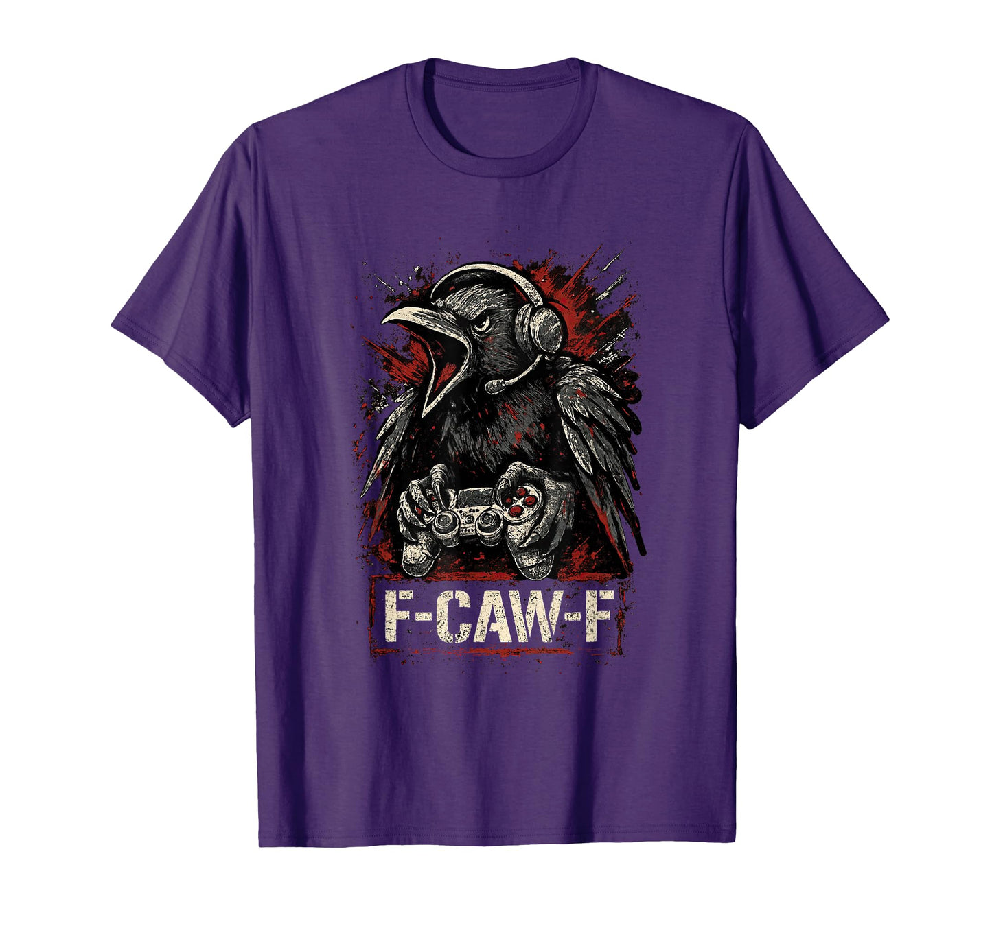 Gamer F-Caw-F Crow F Caw F Black Bird FcawF Raven Men Teens T-Shirt