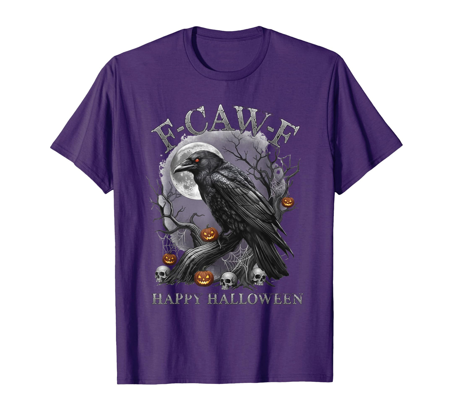Chicken, F-Caw-F Funny Skeleton Bird Moon Gothic Adult Humor T-Shirt