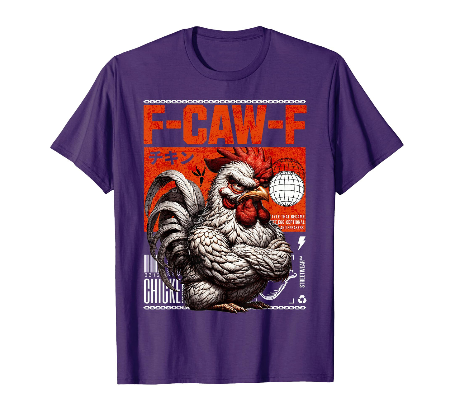 F-CAW-F Rooster Chicken Humor Funny Animal Pun T-Shirt