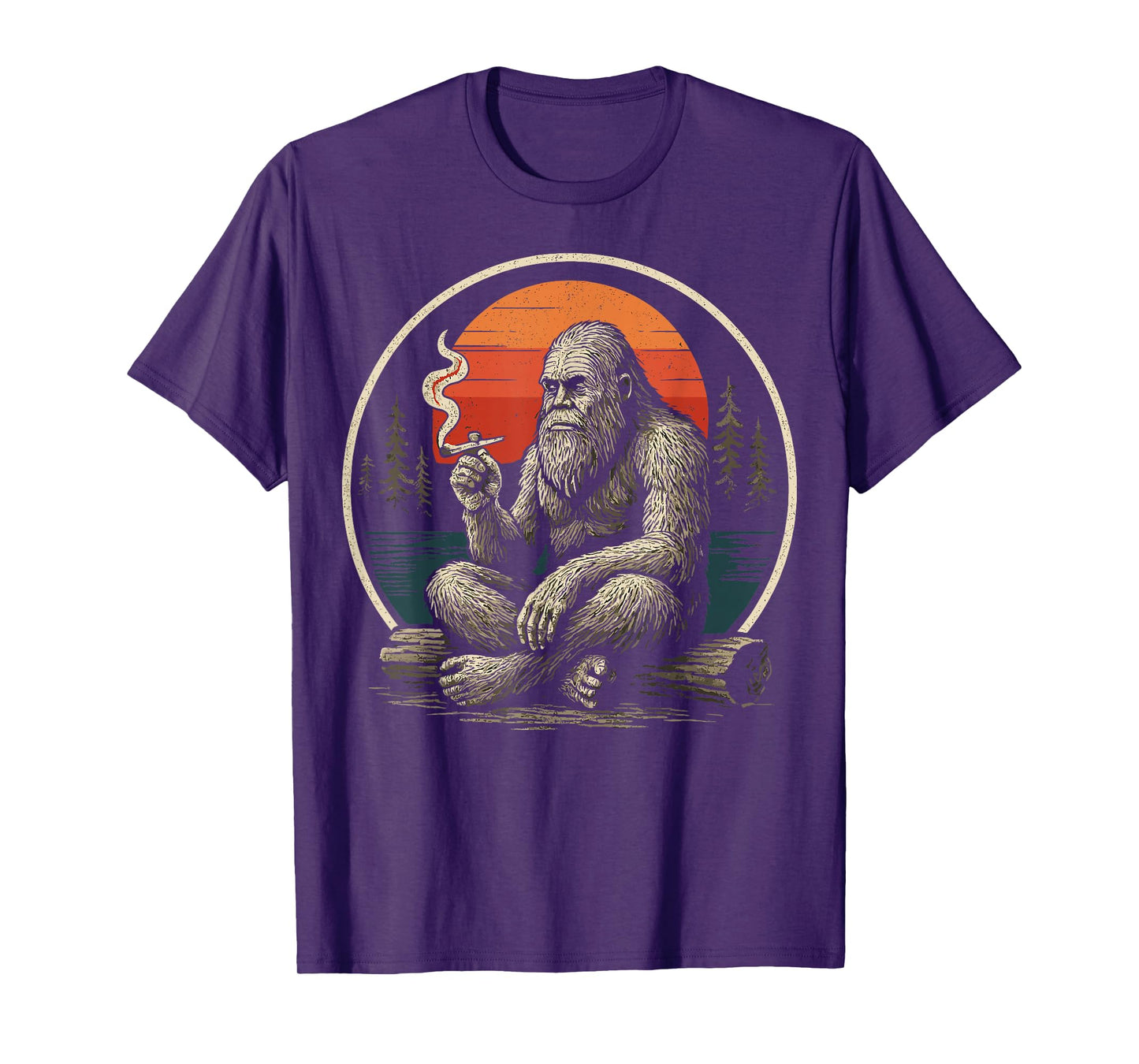 Funny Bigfoot Smoking Joint Nature T-Shirt