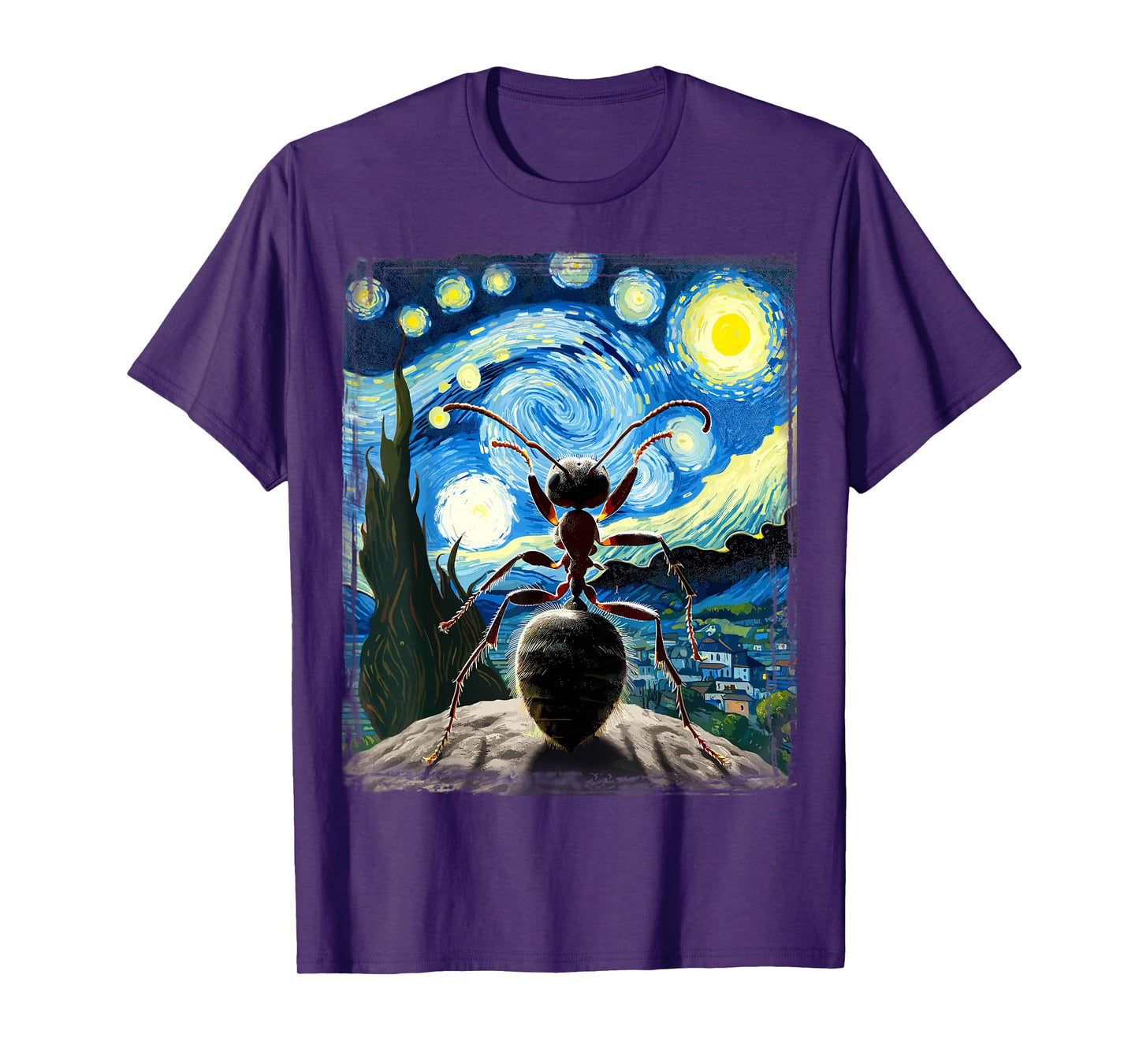 Artistic Ant Shirt Van Gogh Style Starry Night Ant T-Shirt