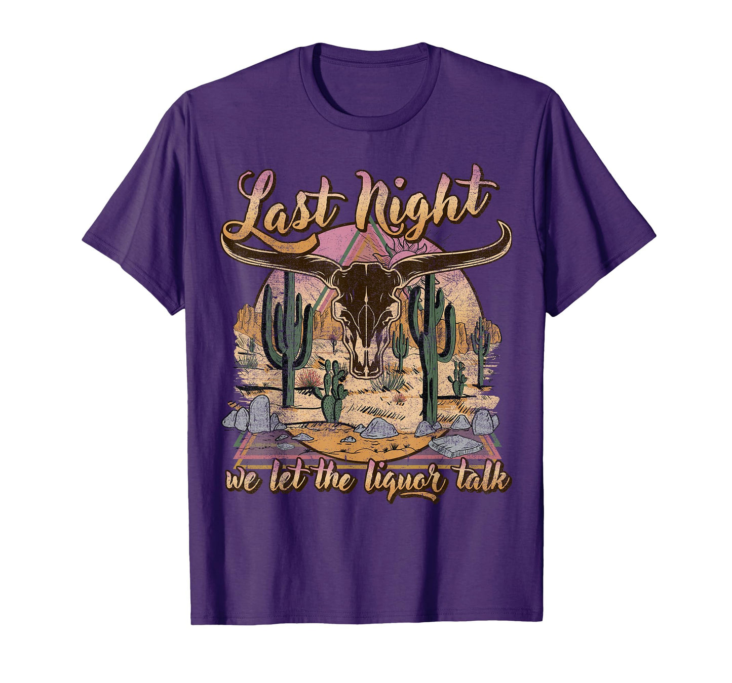 Bull Skull Last Country Music Night, We Let The Liquor Talk T-Shirt