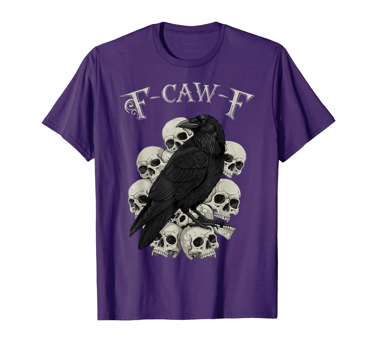 F-Caw-F Black Crow Funny Black Bird Moon Gothic Adult Humor T-Shirt