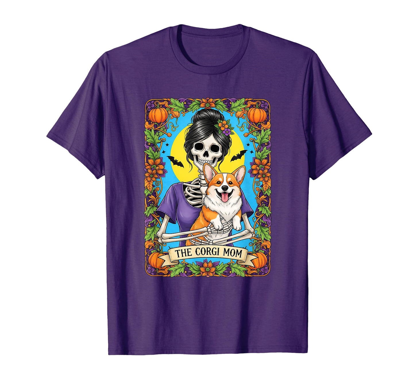 Retro Funny The Corgi Mom Skeleton Halloween Costume Mama T-Shirt